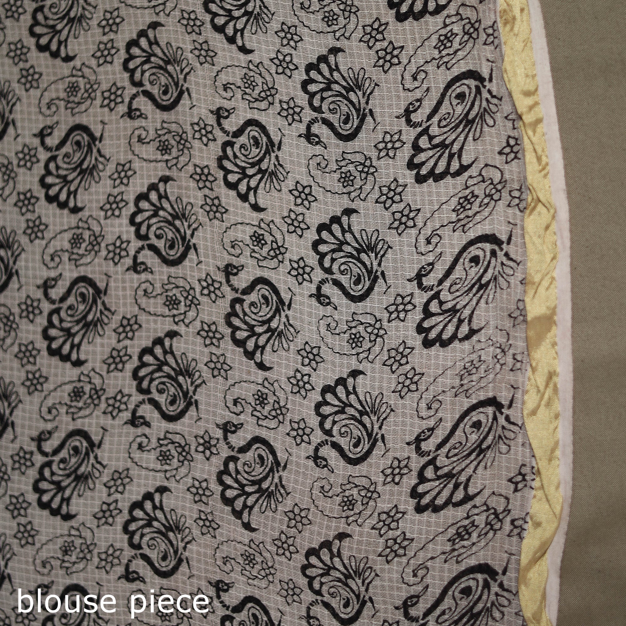 Kalamkari Printed Kota Doria Cotton Saree 25 - Image 5