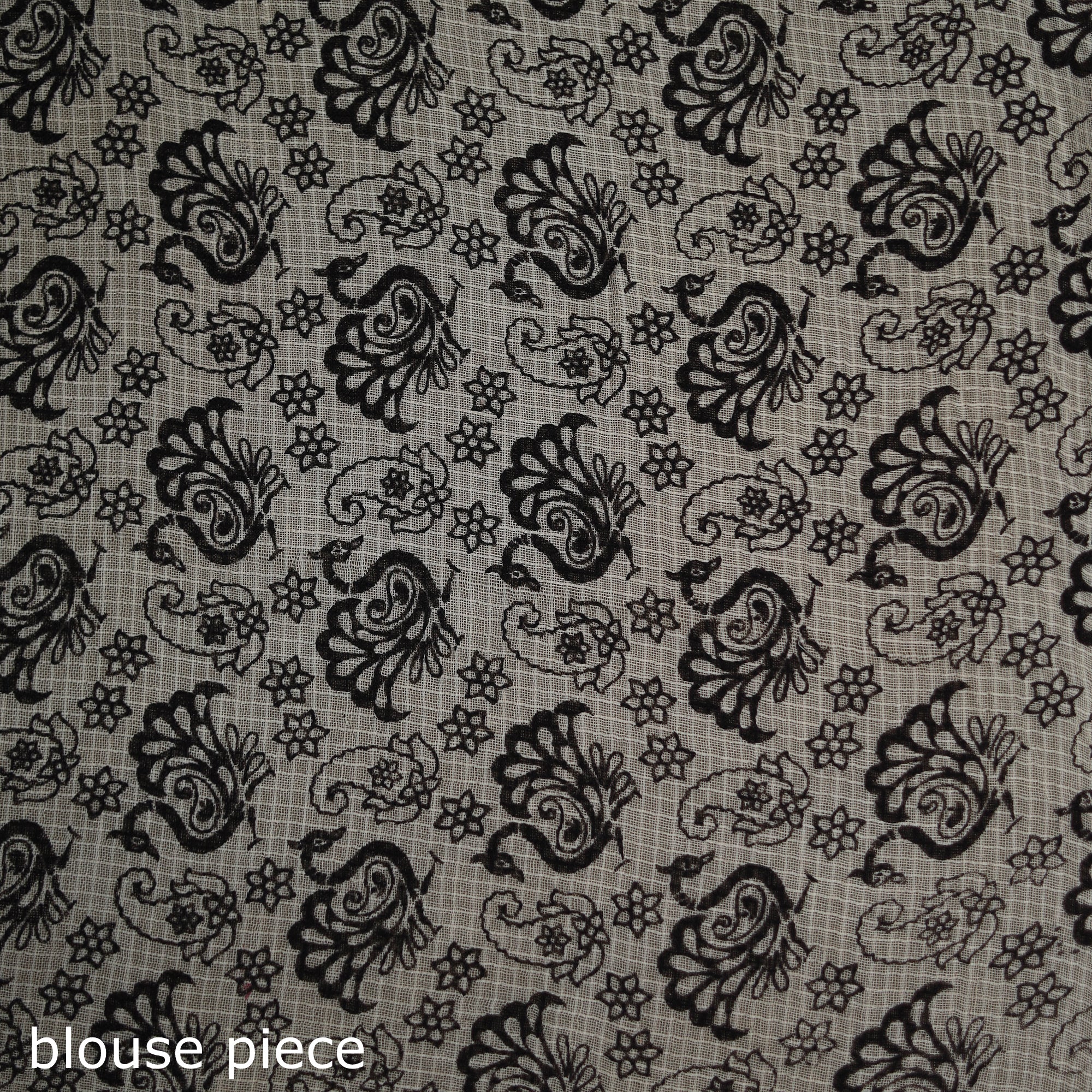 Kalamkari Printed Kota Doria Cotton Saree 27 - Image 5