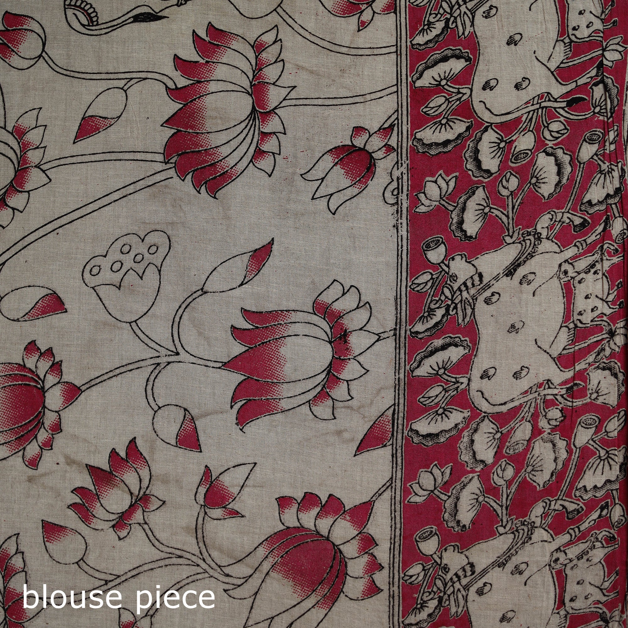 Kalamkari Printed Pure Mul Cotton Saree 15 - Image 5