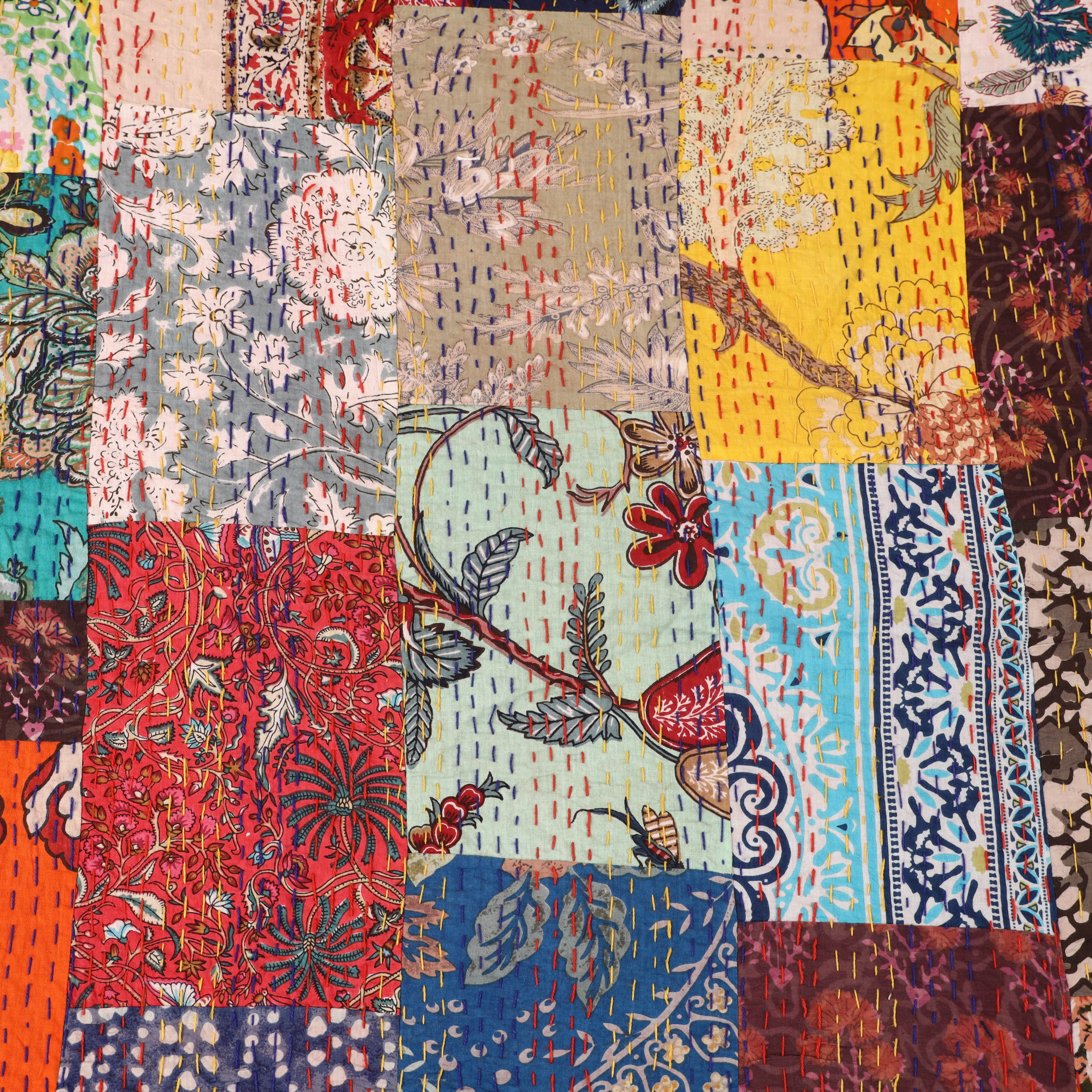 Multicolor - Khambadiya Tagai Patchwork Quilt / Gudri / Blanket 09 - Image 5