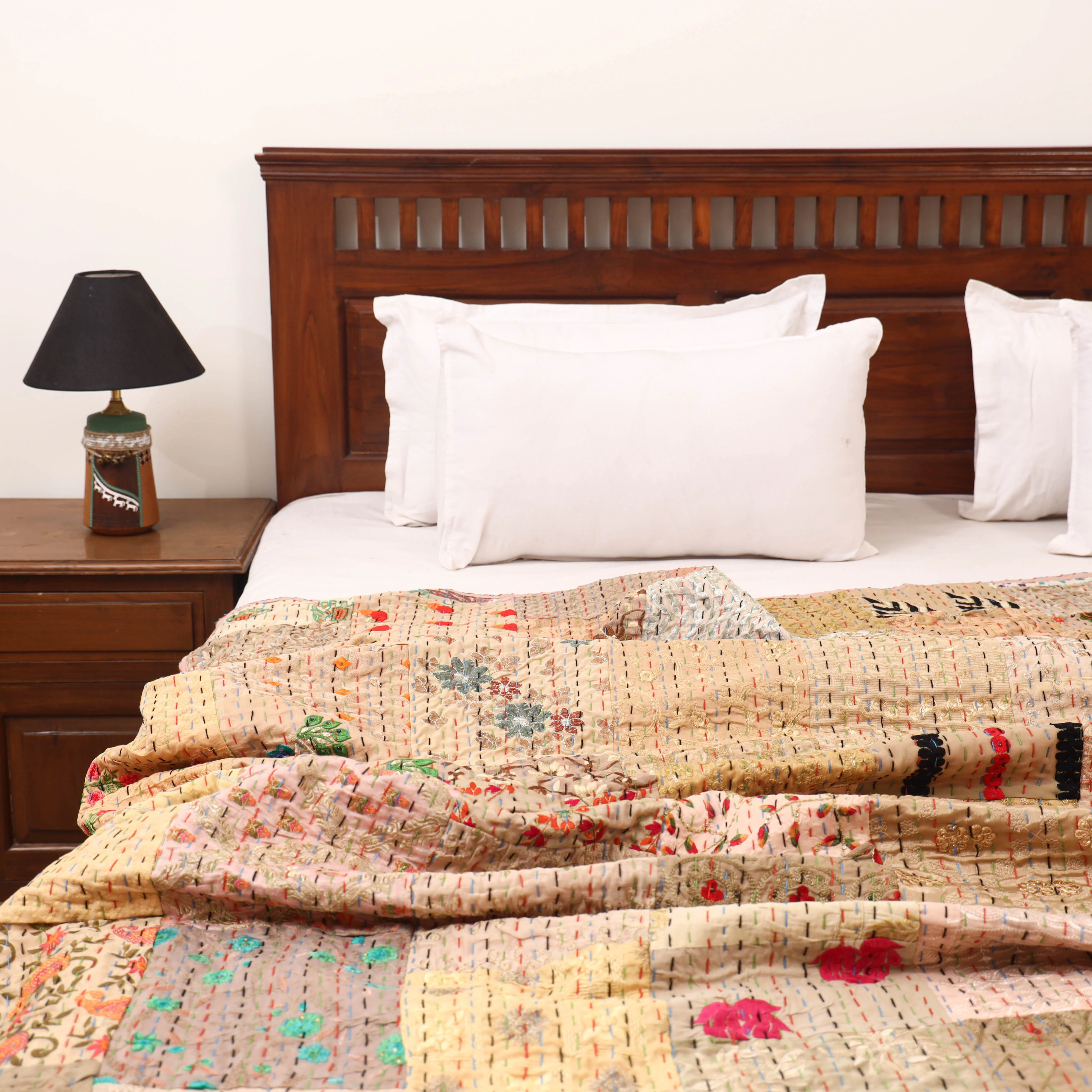 Multicolor - Khambadiya Tagai Patchwork Quilt / Gudri / Blanket 18 - Image 2