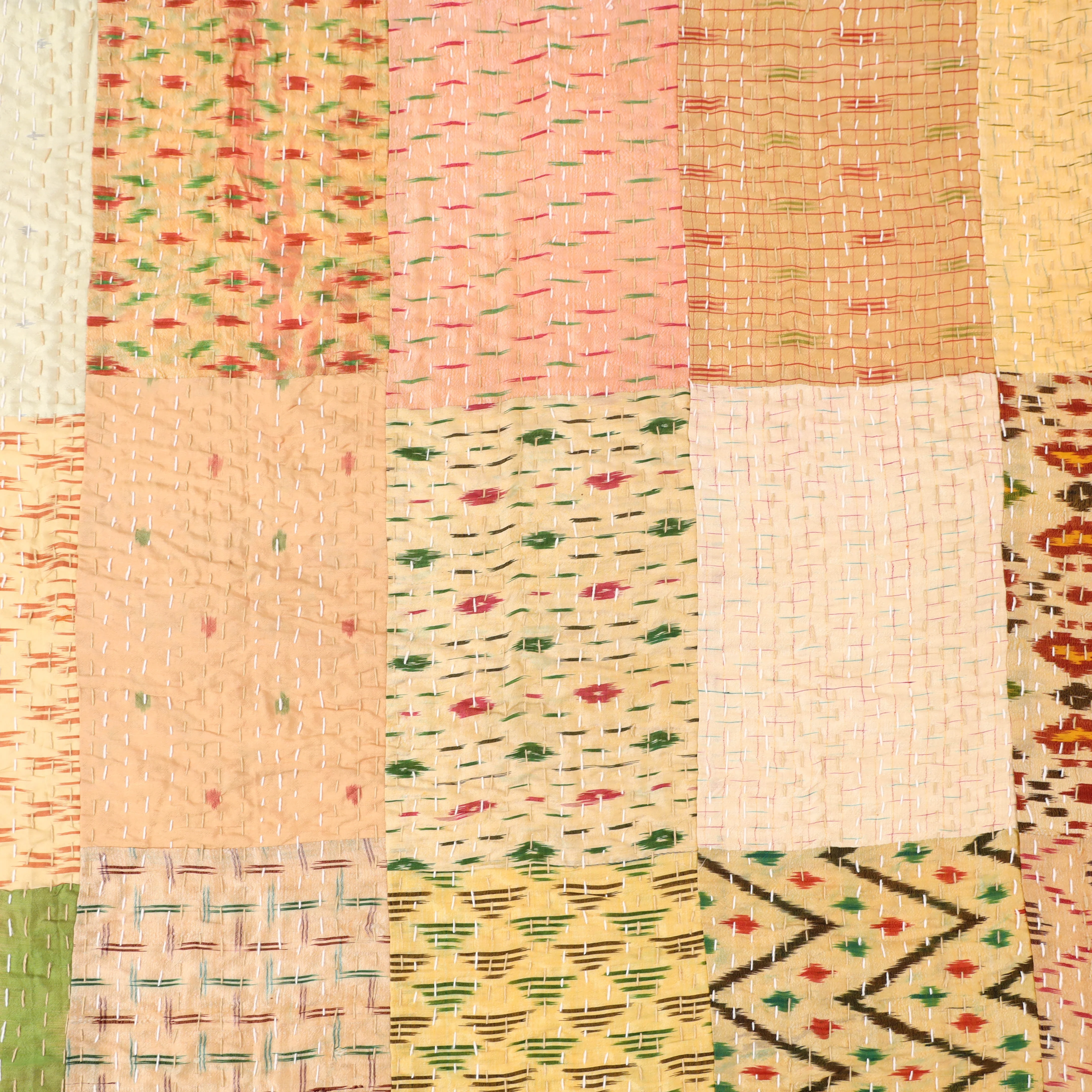 Beige - Khambadiya Tagai Patchwork Quilt / Gudri / Blanket 20 - Image 5