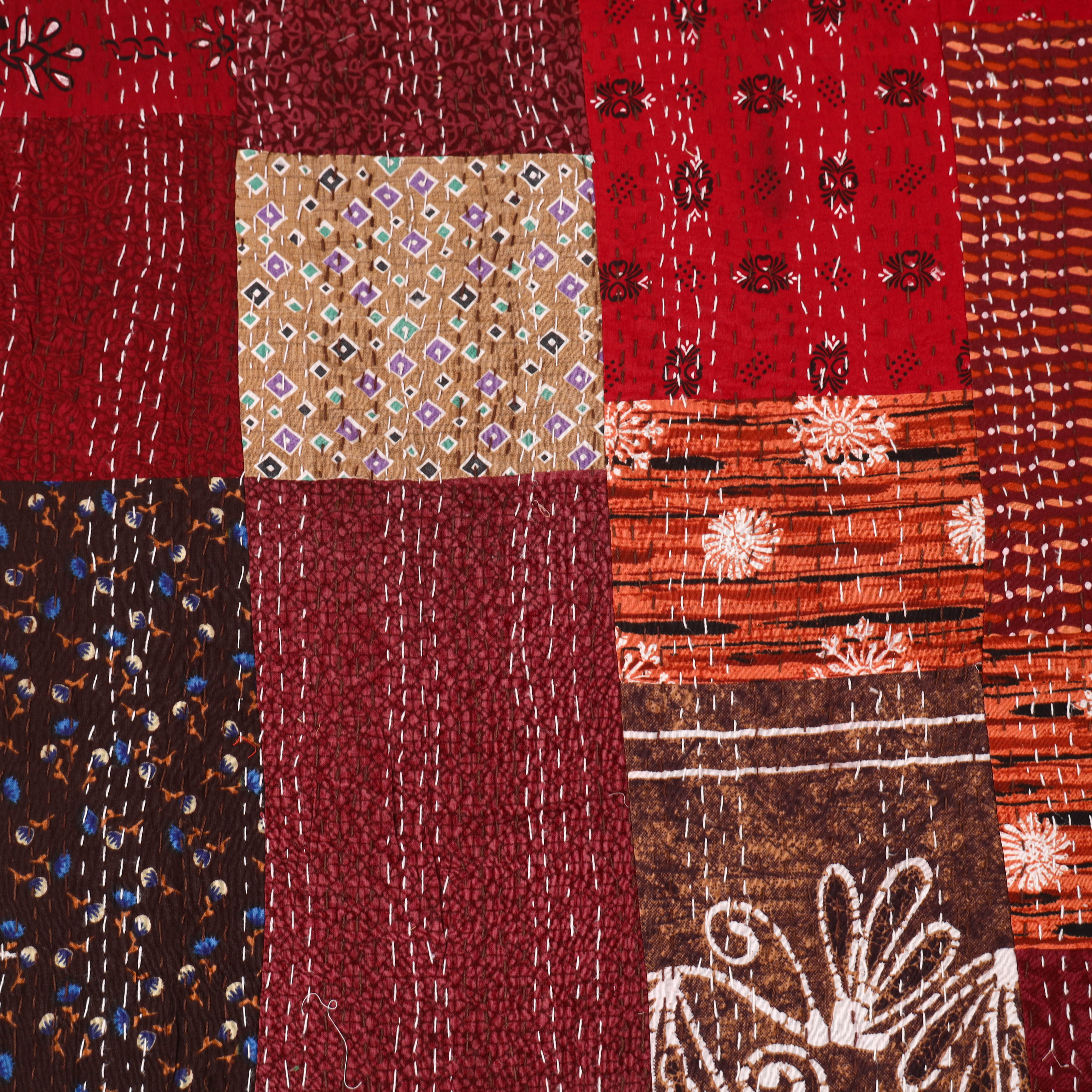 Maroon - Khambadiya Tagai Patchwork Quilt / Gudri / Blanket 24 - Image 5
