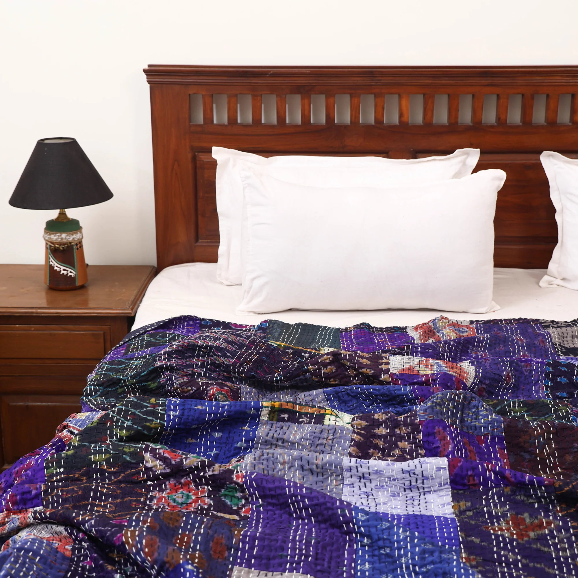 Purple - Khambadiya Tagai Patchwork Quilt / Gudri / Blanket 42 - Image 2