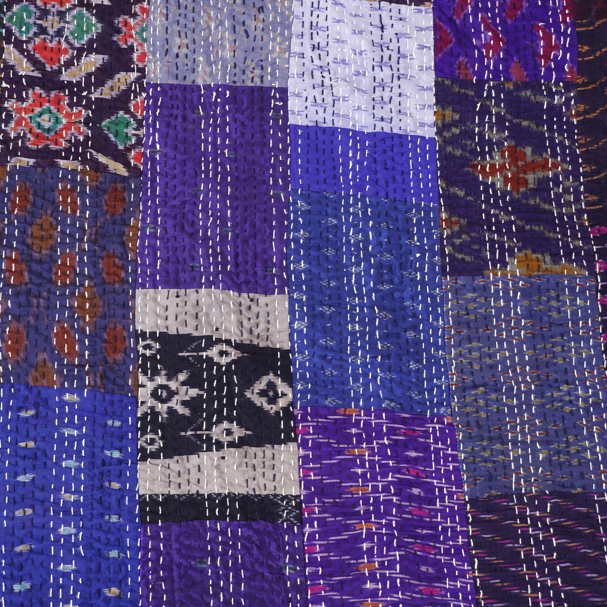 Purple - Khambadiya Tagai Patchwork Quilt / Gudri / Blanket 42 - Image 4