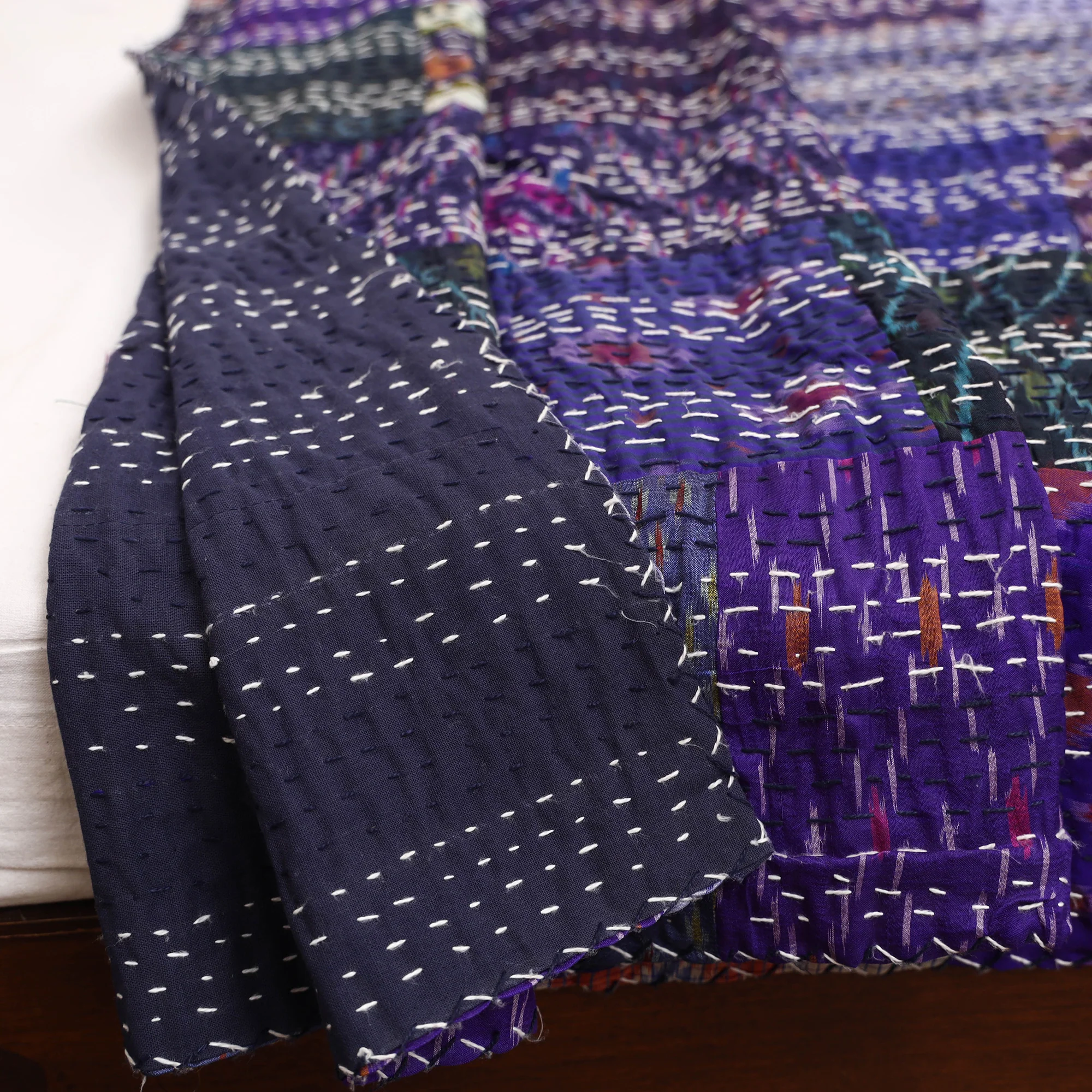 Purple - Khambadiya Tagai Patchwork Quilt / Gudri / Blanket 42 - Image 5