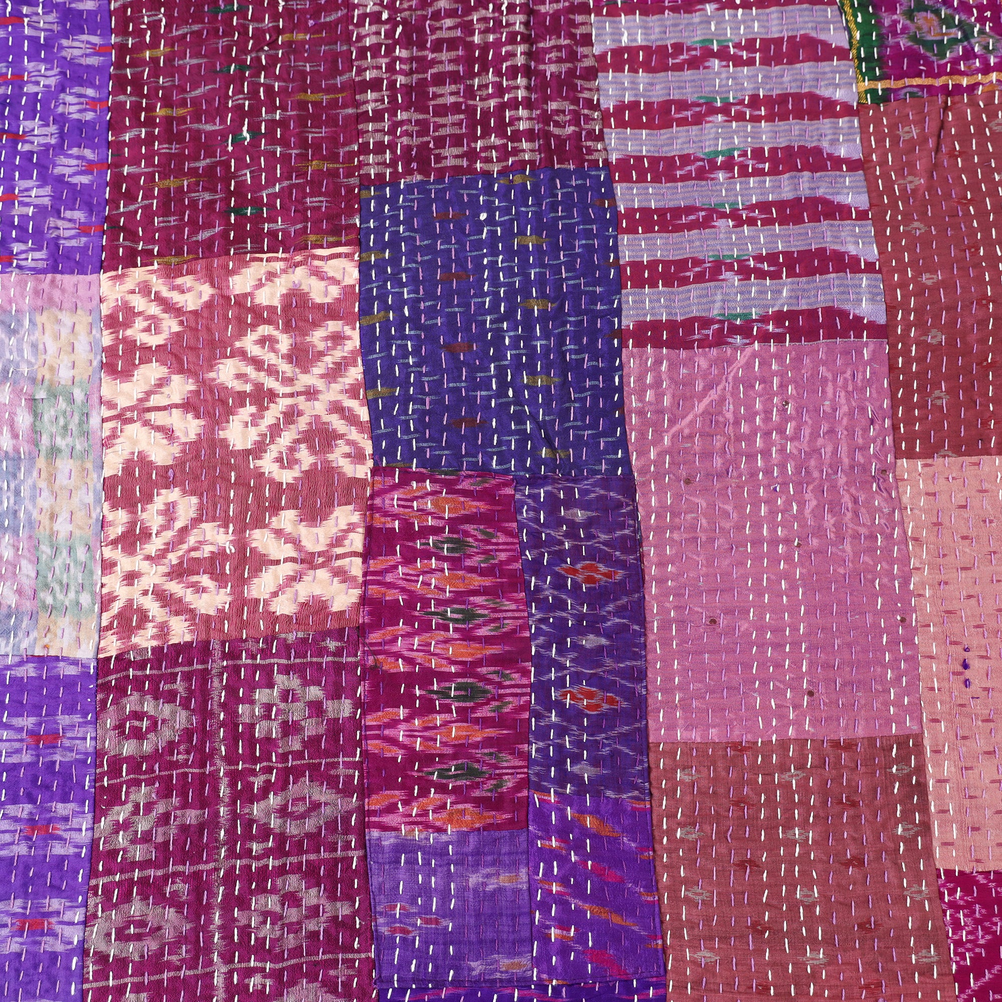 Purple - Khambadiya Tagai Patchwork Quilt / Gudri / Blanket 47 - Image 4