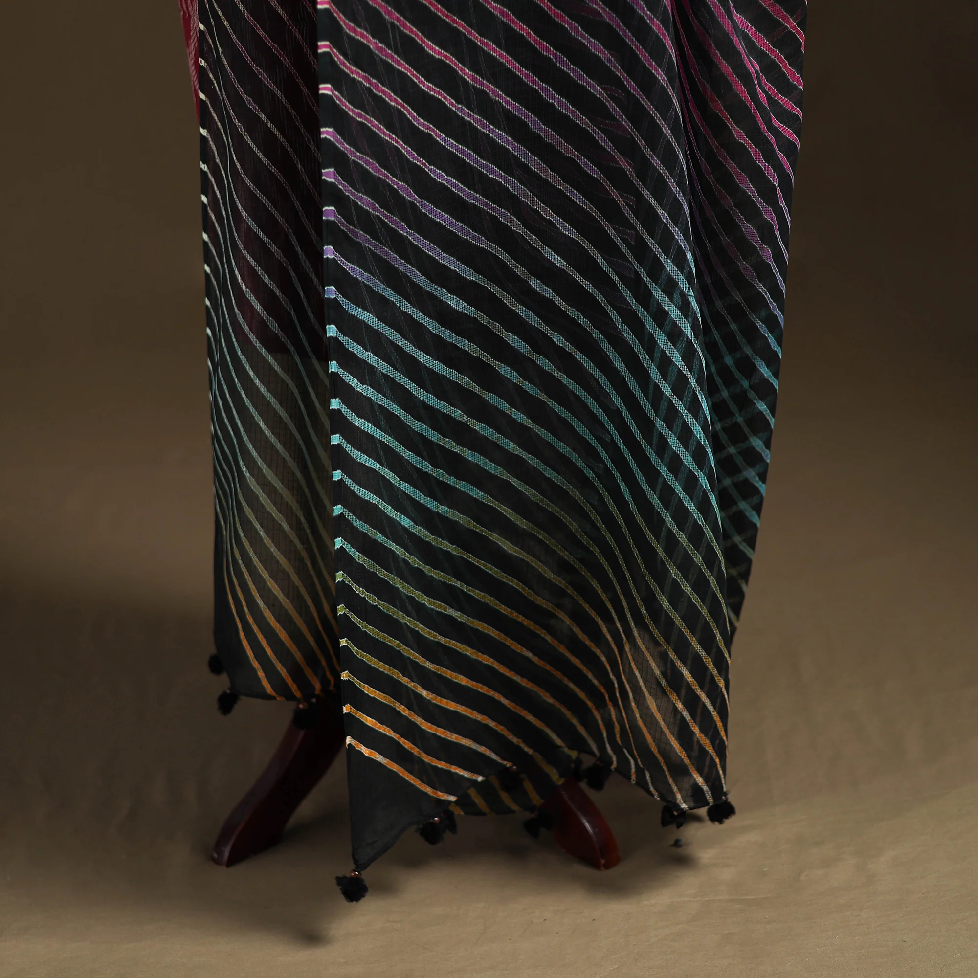Multicolor - Kota Doria Cotton Tie-Dye Leheriya Dupatta with Tassels 07 - Image 4