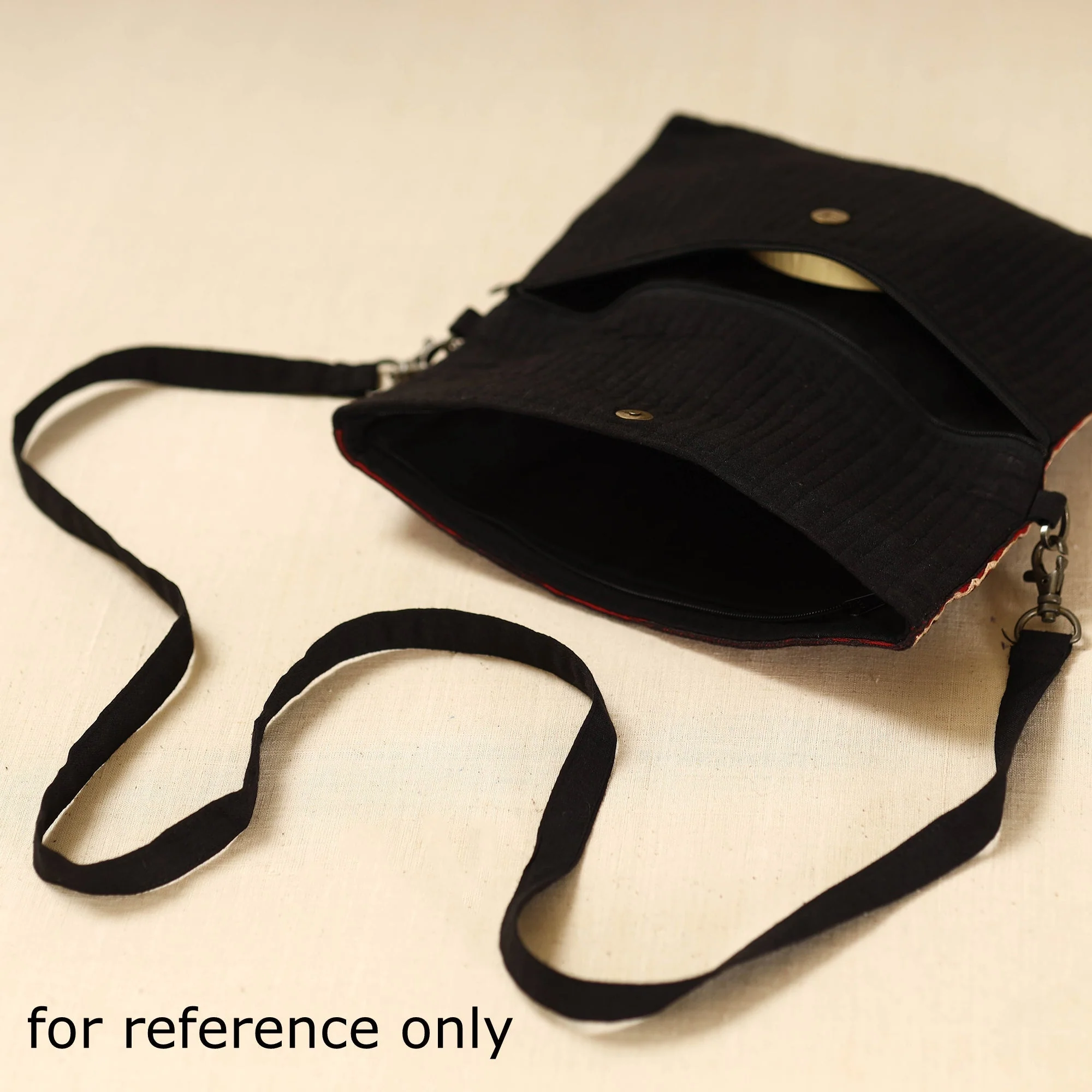 Black - Kutch Ahir Hand Embroidered Sling Bag 76 - Image 4