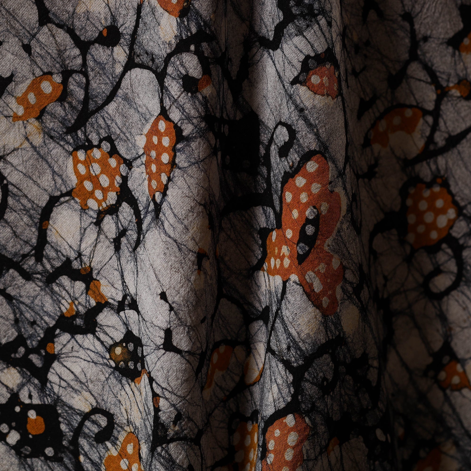 Black - Kutch Batik Print Cotton Fabric 17 - Image 3