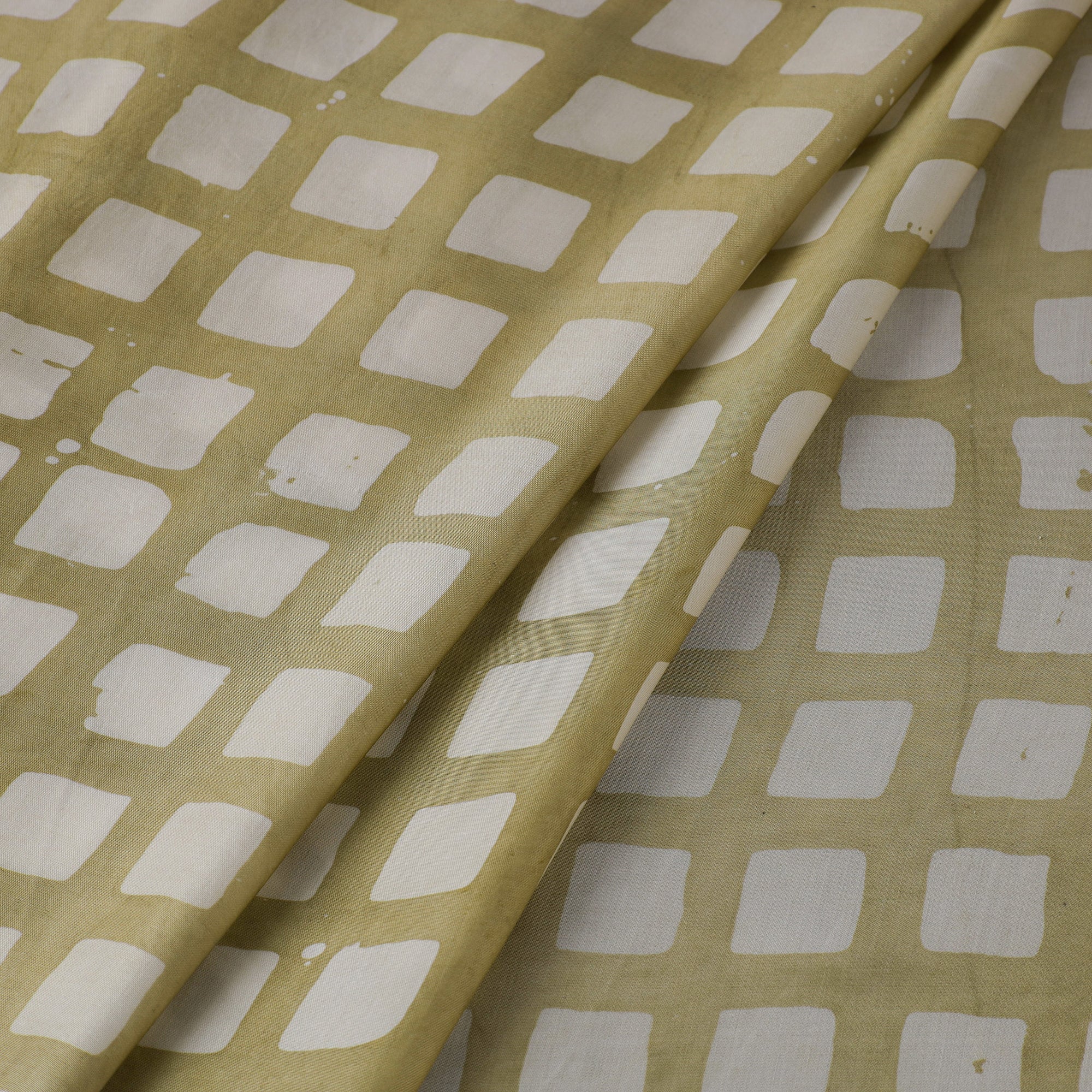 Green - Kutch Batik Print Modal Silk Fabric 34 - Image 3