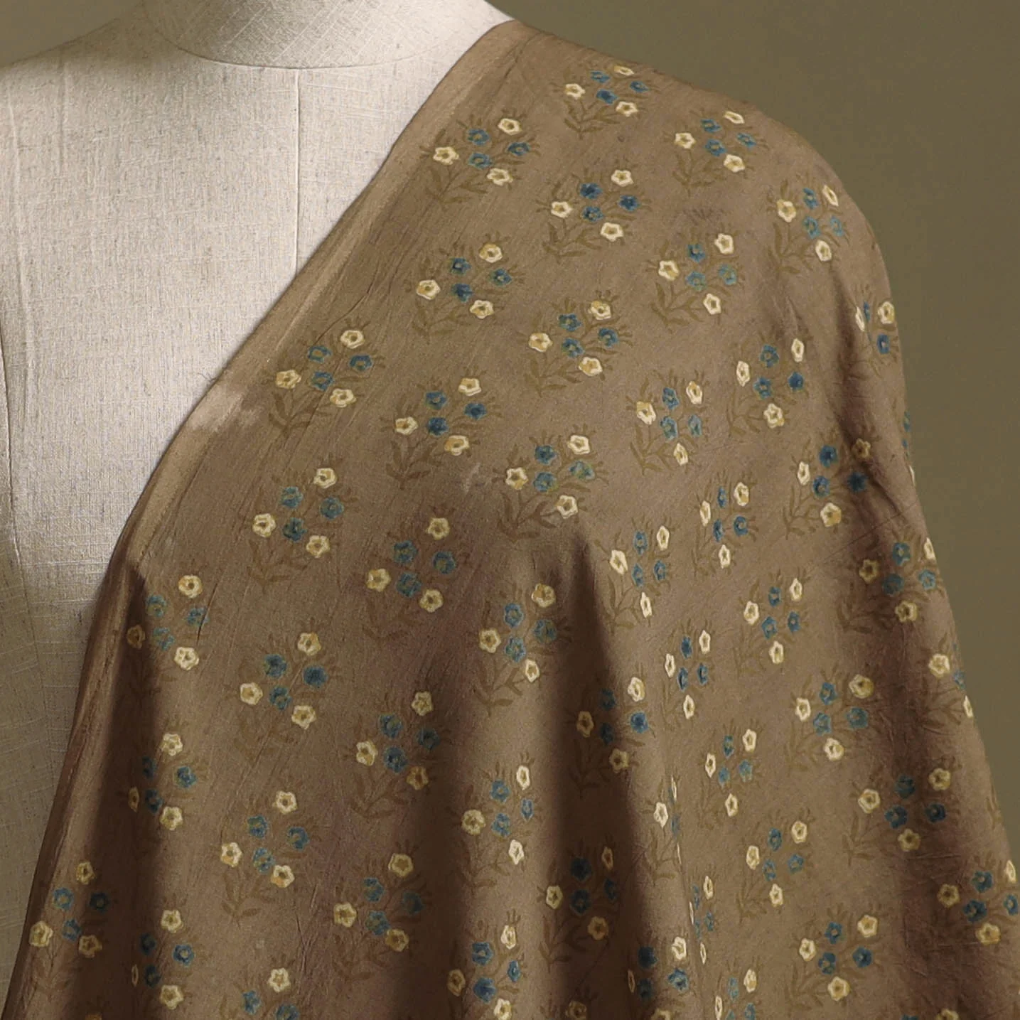 Brown - Kutch Hand Block Ajrakh Print Natural Dyed Cotton Fabric 45 - Image 2