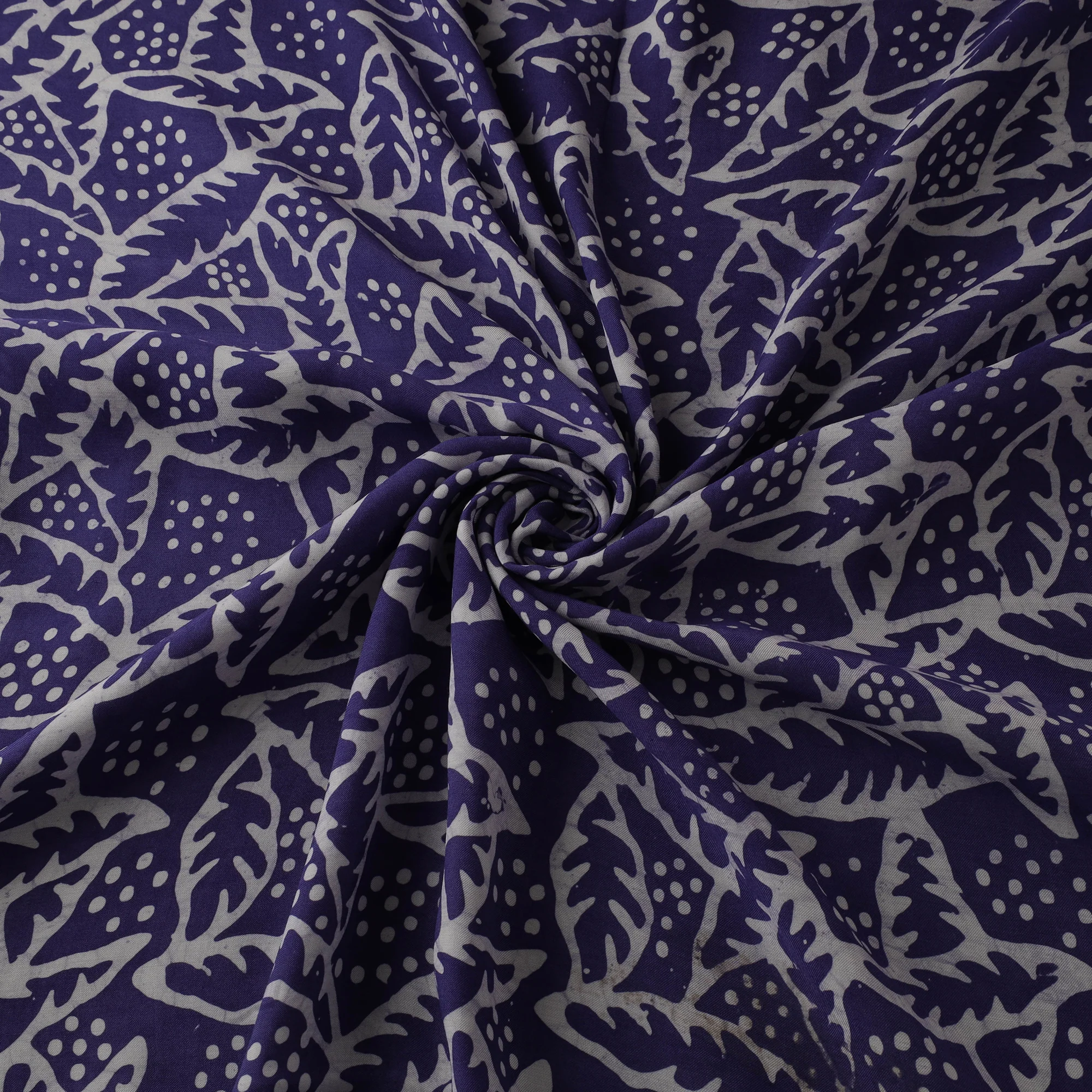 Purple - Kutch Hand Block Batik Print Modal Silk Fabric 04