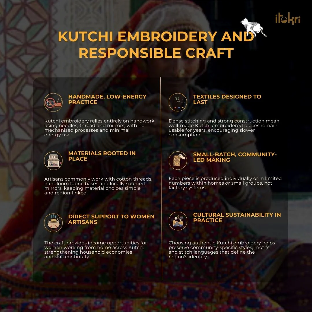 Kutch Hand Embroidered Mirror Work Printed Cotton Dupatta 13 - Image 7