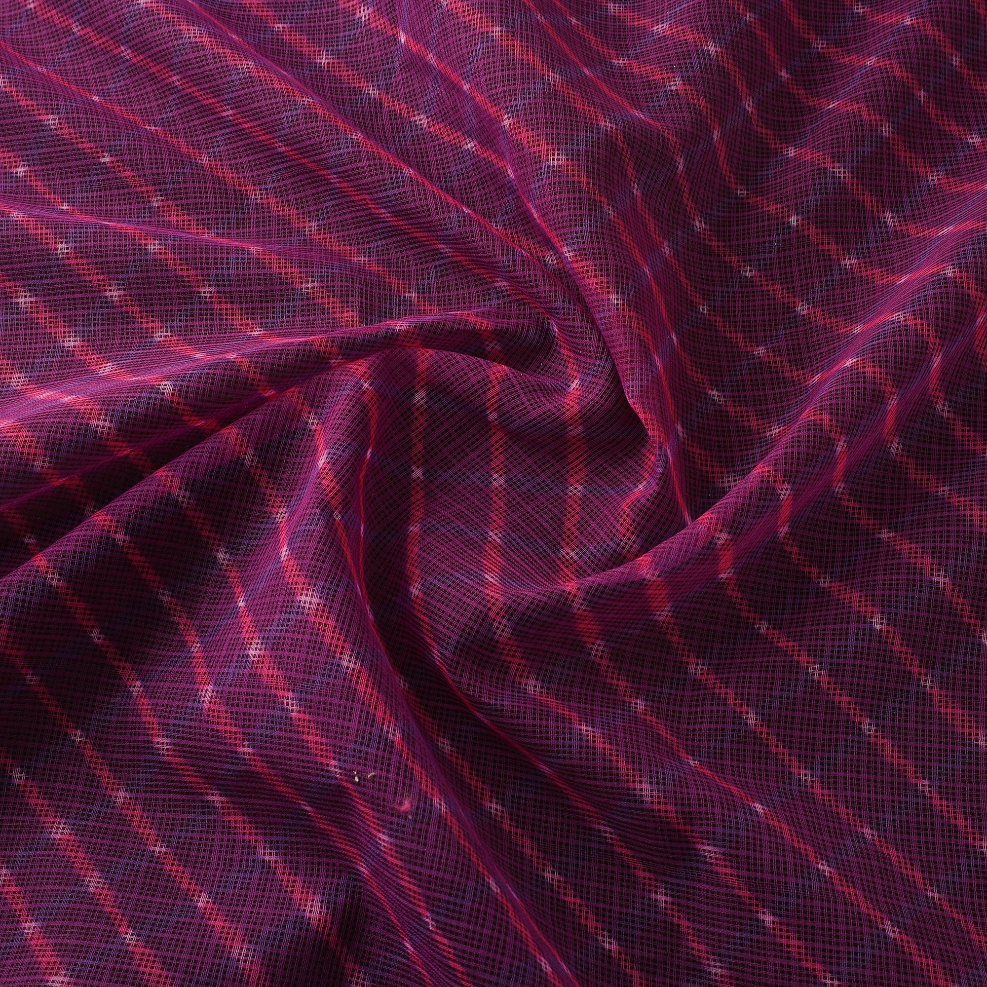 Purple - Leheriya Tie-Dye Kota Doria Cotton Fabric 07 - Image 3