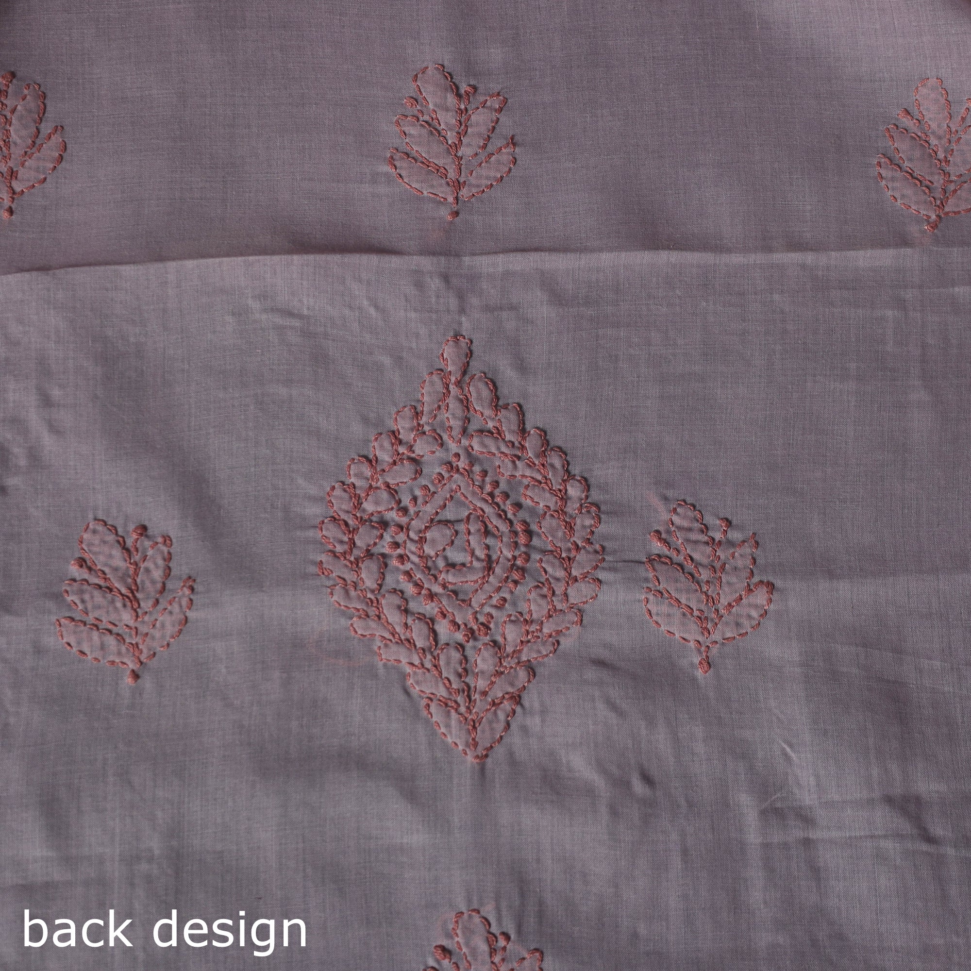 Lucknow Chikankari Parsi Style Hand Embroidered Pure Mul Cotton Unstitched Kurta Material (2.8M) 04 - Image 5