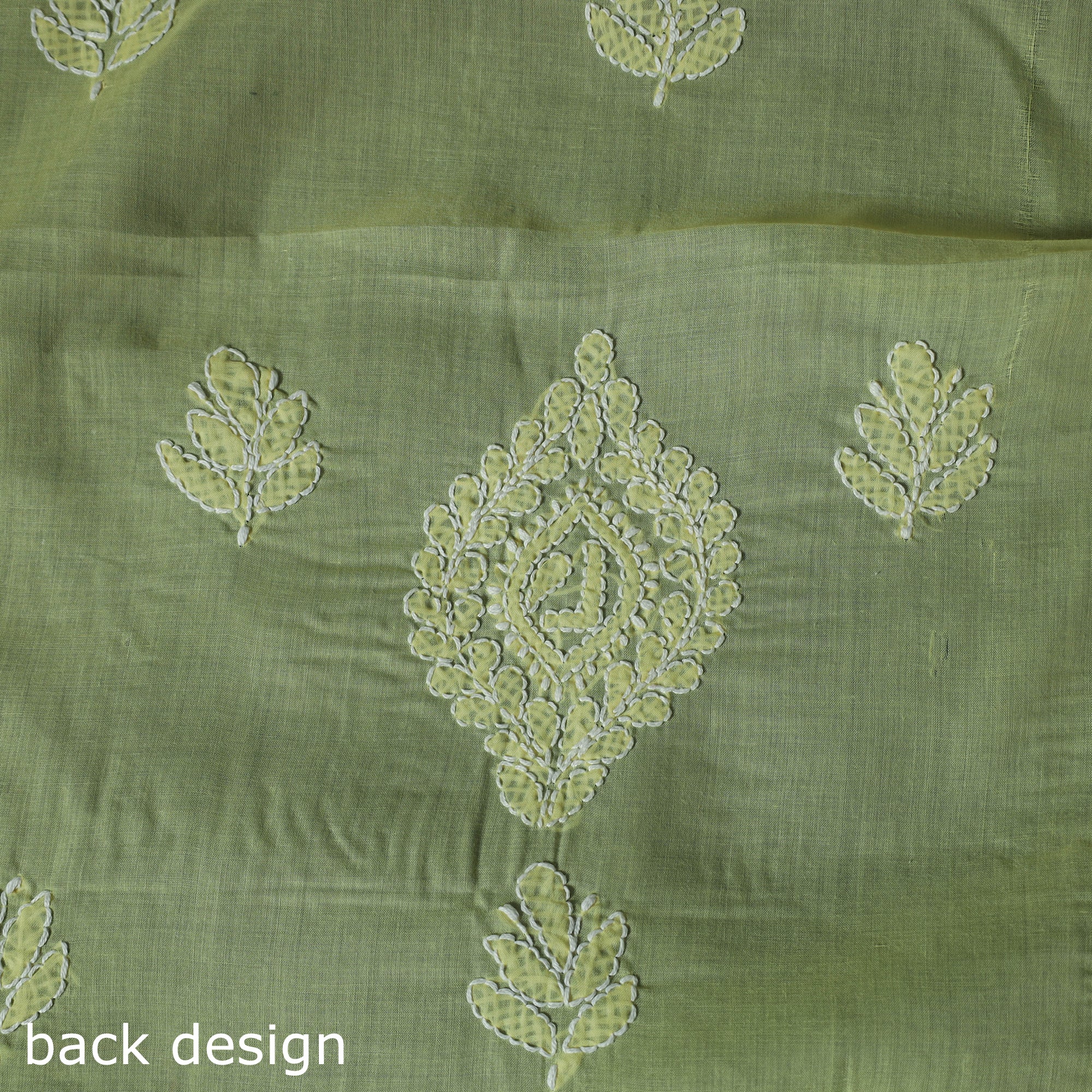 Lucknow Chikankari Parsi Style Hand Embroidered Pure Mul Cotton Unstitched Kurta Material (2.8M) 16 - Image 5