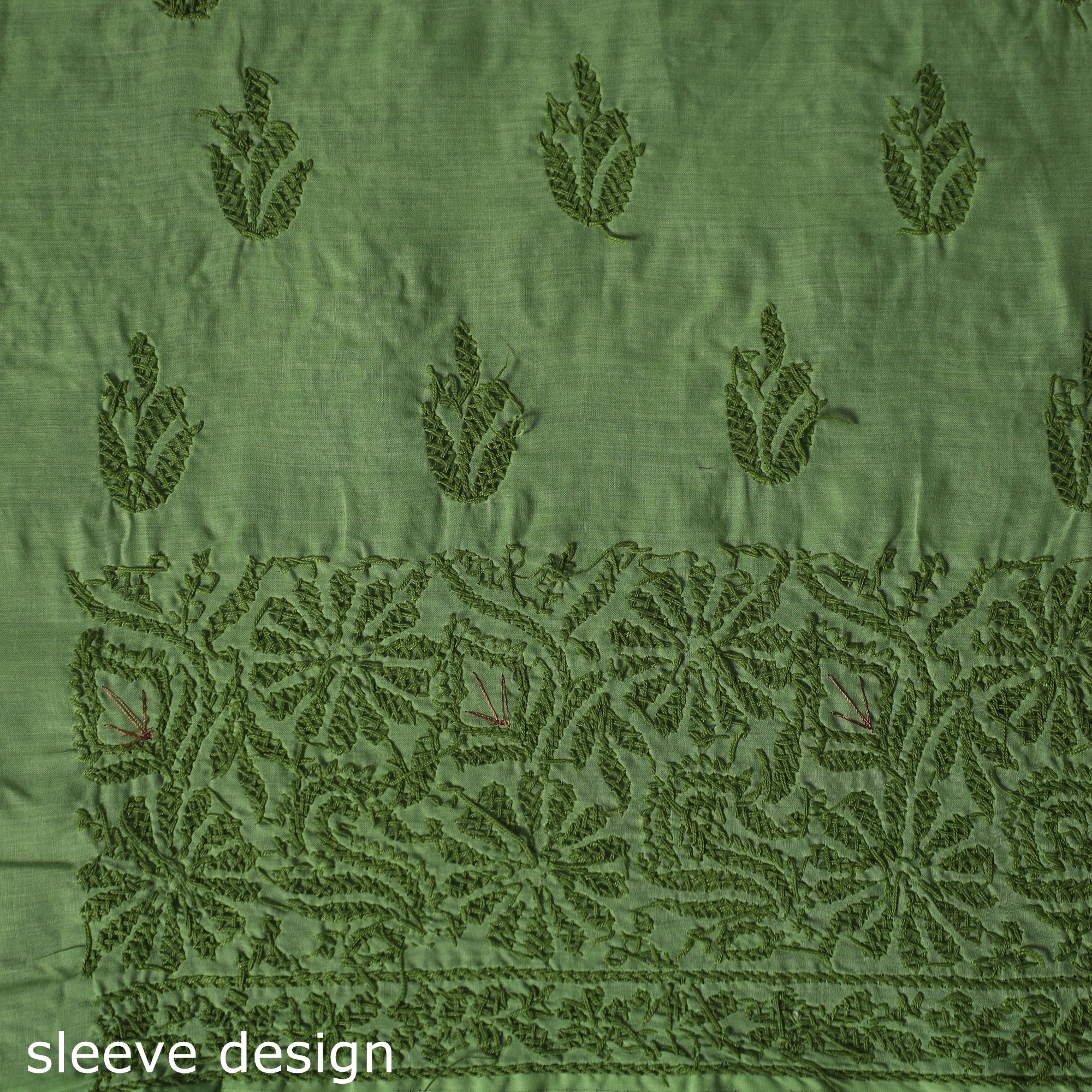 Lucknow Chikankari Parsi Style Hand Embroidered Pure Mul Cotton Unstitched Kurta Material (2.8M) 17 - Image 4