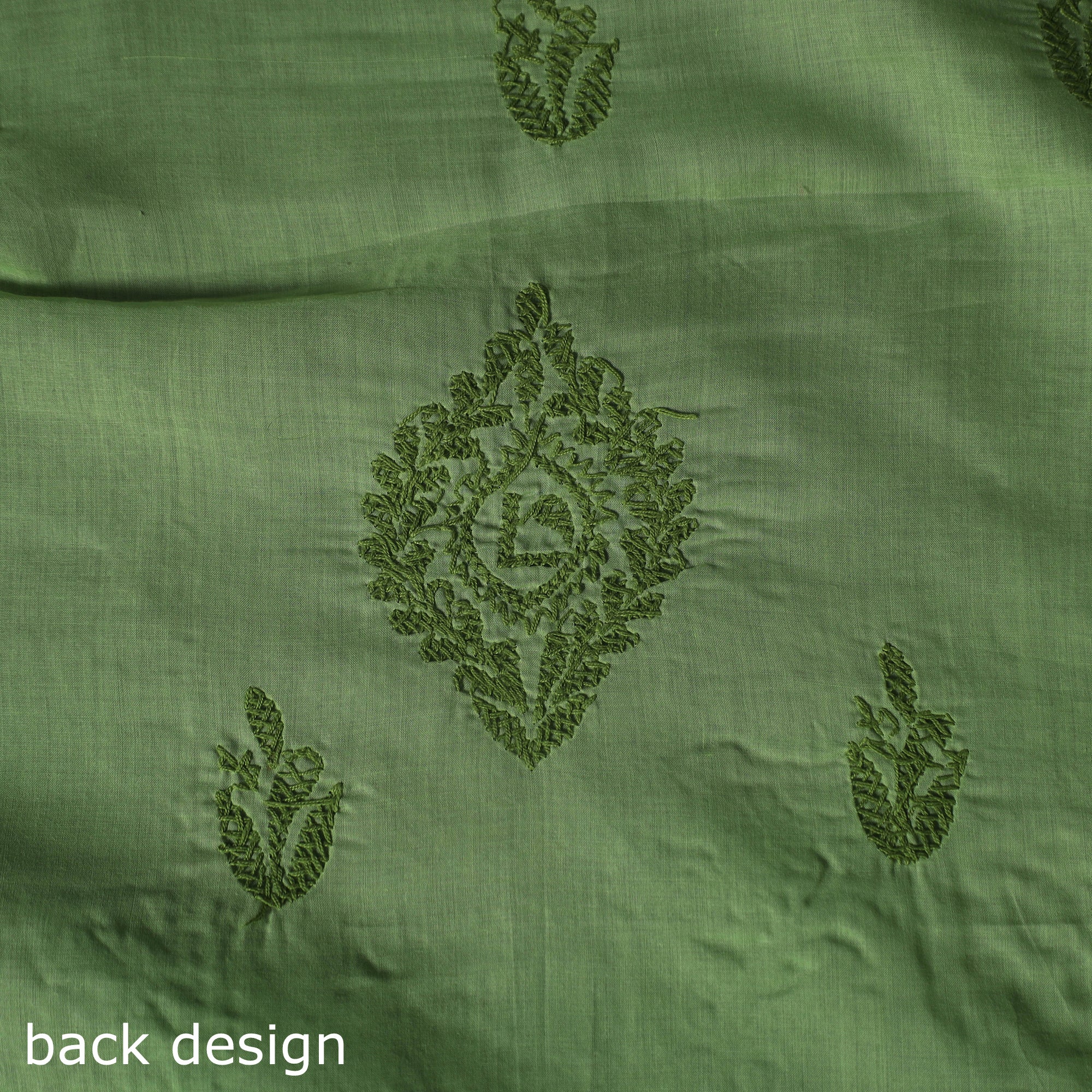 Lucknow Chikankari Parsi Style Hand Embroidered Pure Mul Cotton Unstitched Kurta Material (2.8M) 17 - Image 5