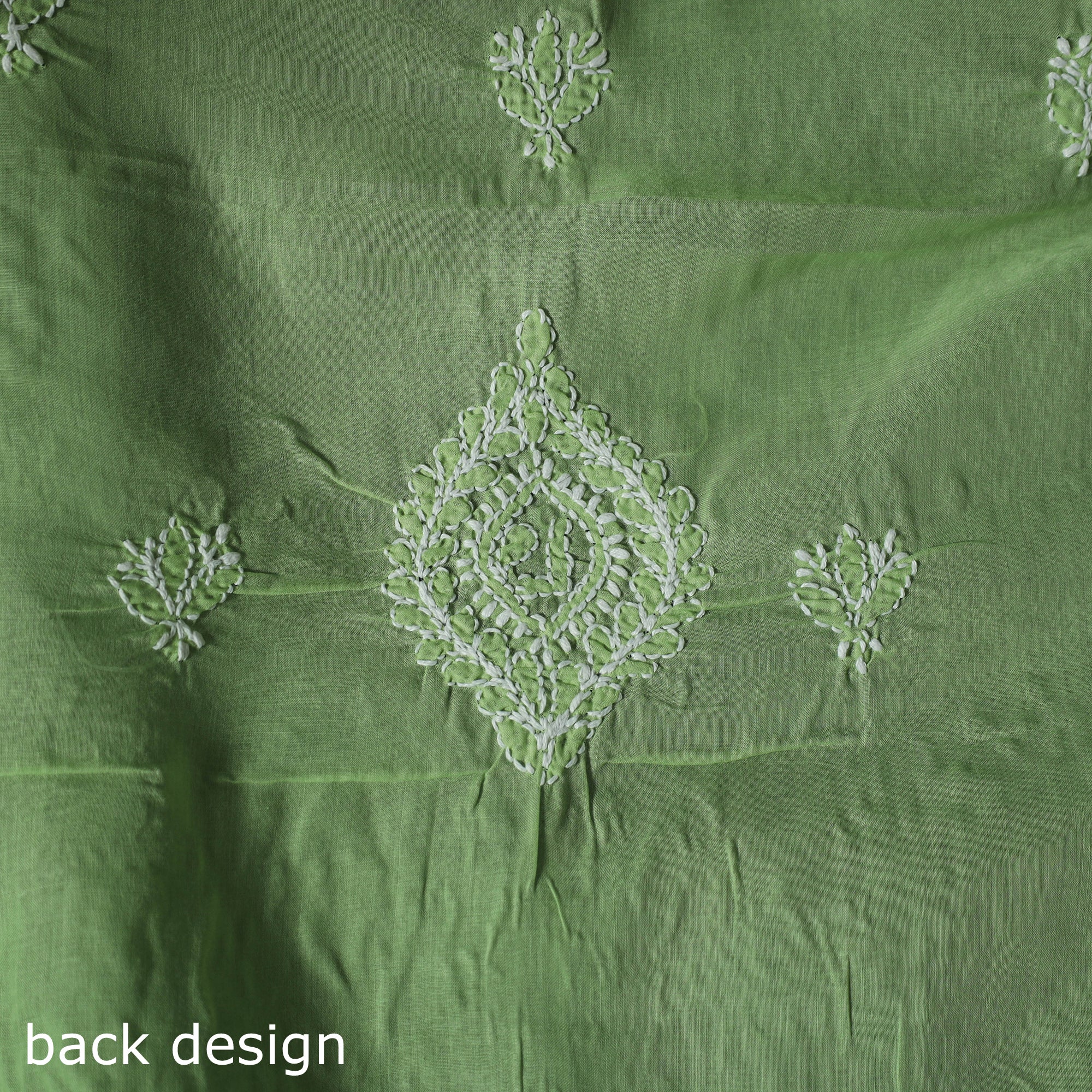 Lucknow Chikankari Parsi Style Hand Embroidered Pure Mul Cotton Unstitched Kurta Material (2.8M) 19 - Image 5