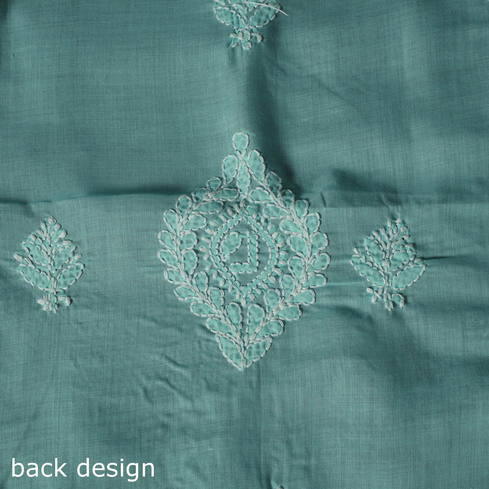 Lucknow Chikankari Parsi Style Hand Embroidered Pure Mul Cotton Unstitched Kurta Material (2.8M) 20 - Image 4
