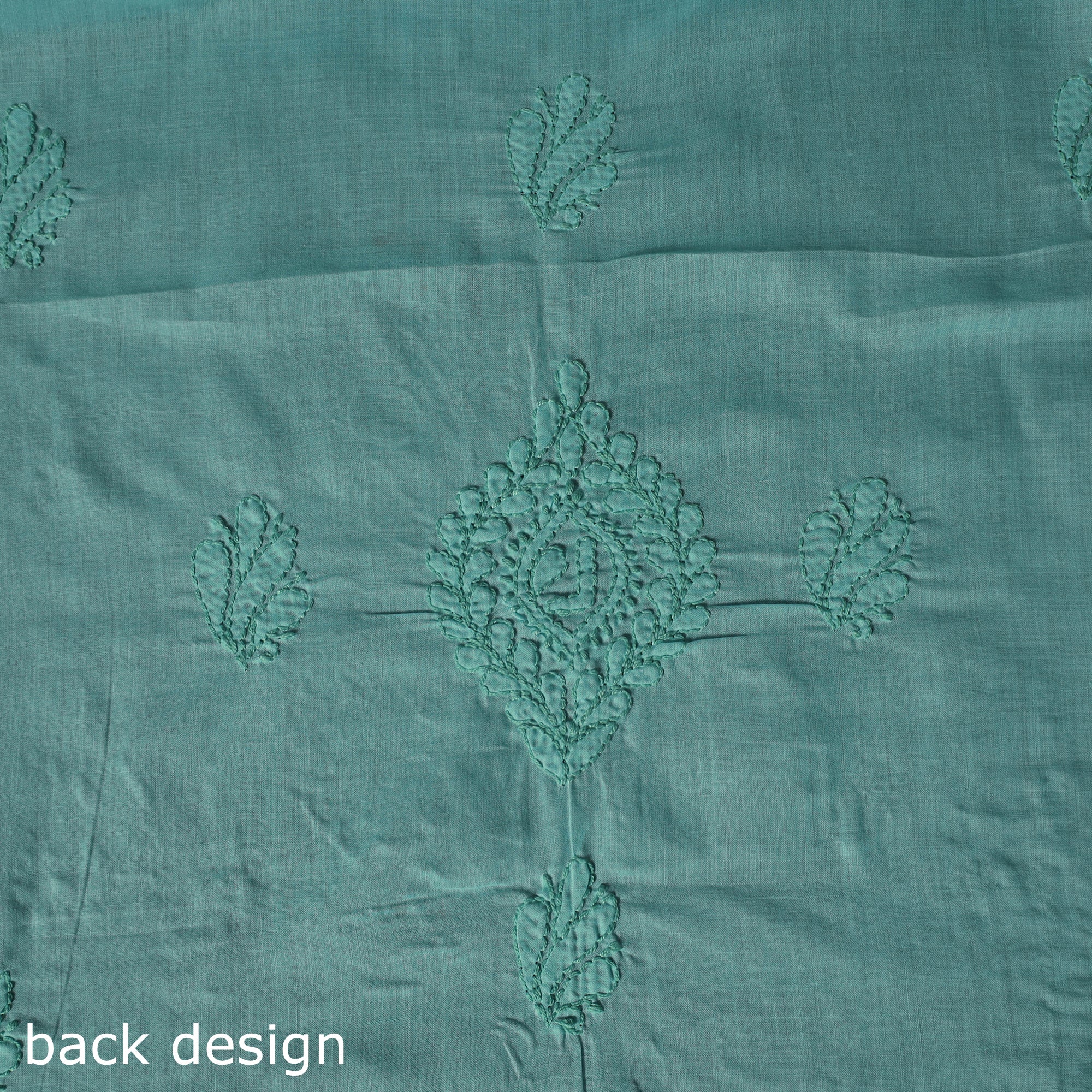 Lucknow Chikankari Parsi Style Hand Embroidered Pure Mul Cotton Unstitched Kurta Material (2.8M) 21 - Image 5