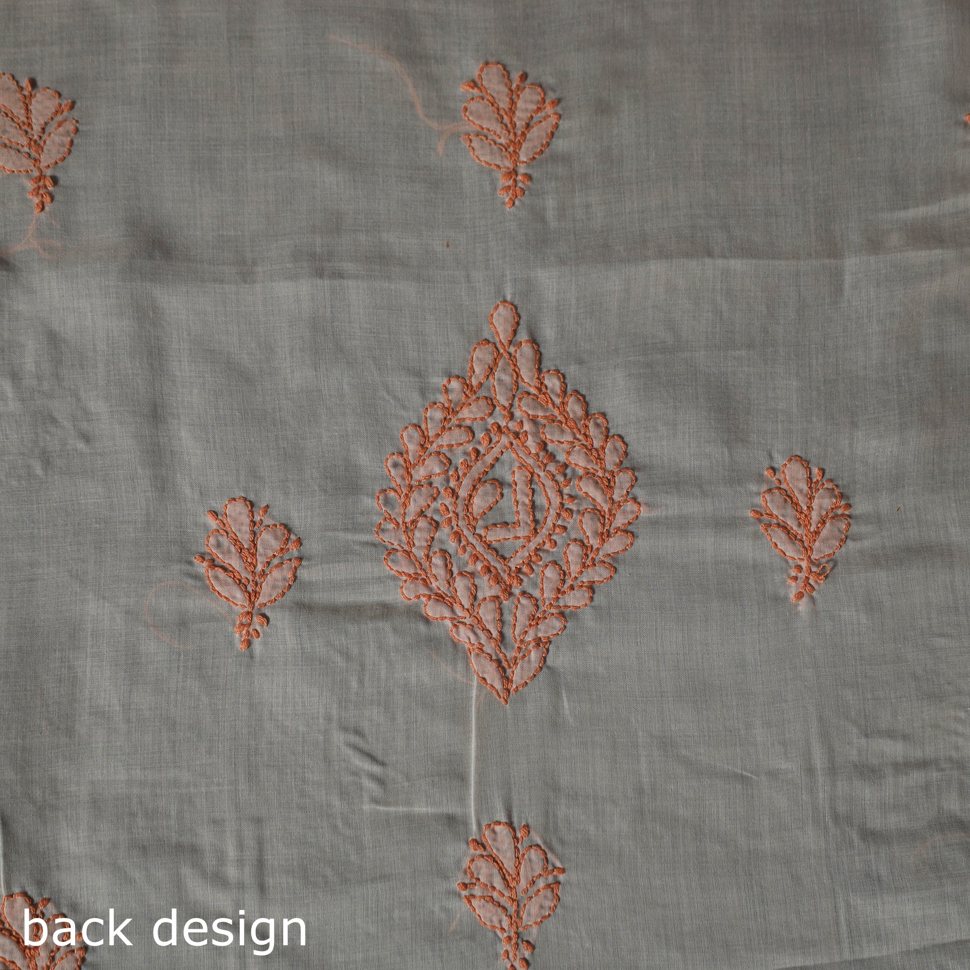 Lucknow Chikankari Parsi Style Hand Embroidered Pure Mul Cotton Unstitched Kurta Material (2.8M) 22 - Image 5