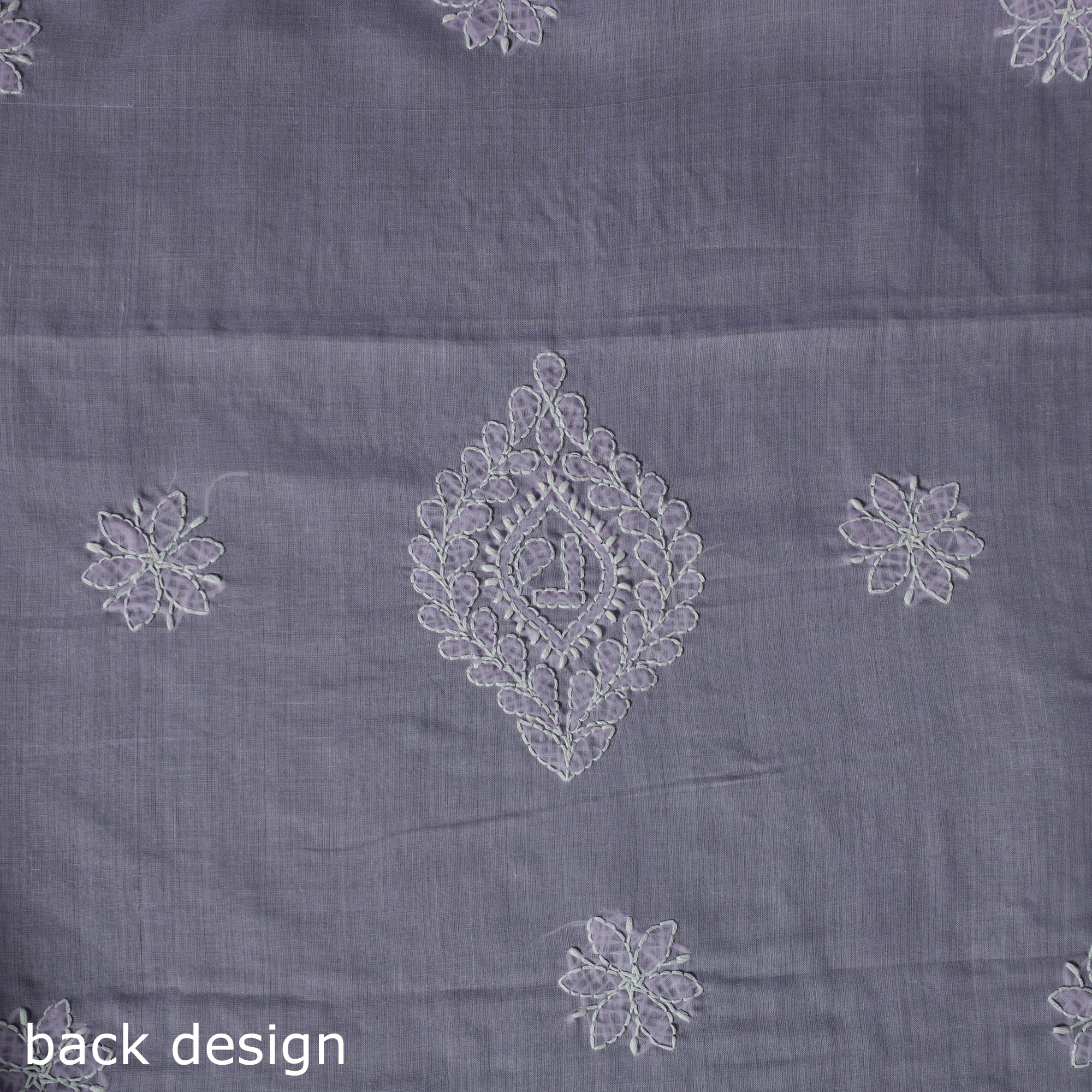 Lucknow Chikankari Parsi Style Hand Embroidered Pure Mul Cotton Unstitched Kurta Material (2.8M) 24 - Image 5