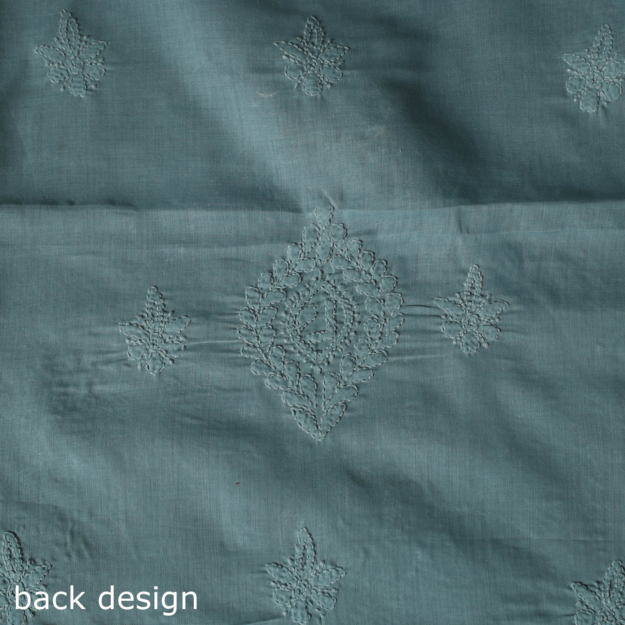 Lucknow Chikankari Parsi Style Hand Embroidered Pure Mul Cotton Unstitched Kurta Material (2.8M) 25 - Image 5