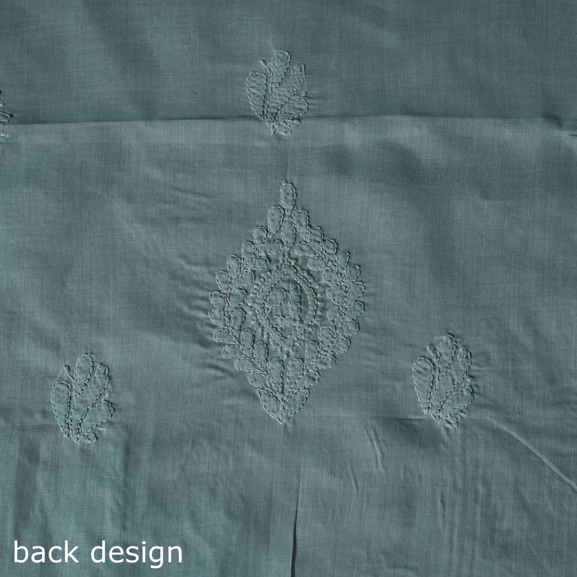 Lucknow Chikankari Parsi Style Hand Embroidered Pure Mul Cotton Unstitched Kurta Material (2.8M) 26 - Image 5