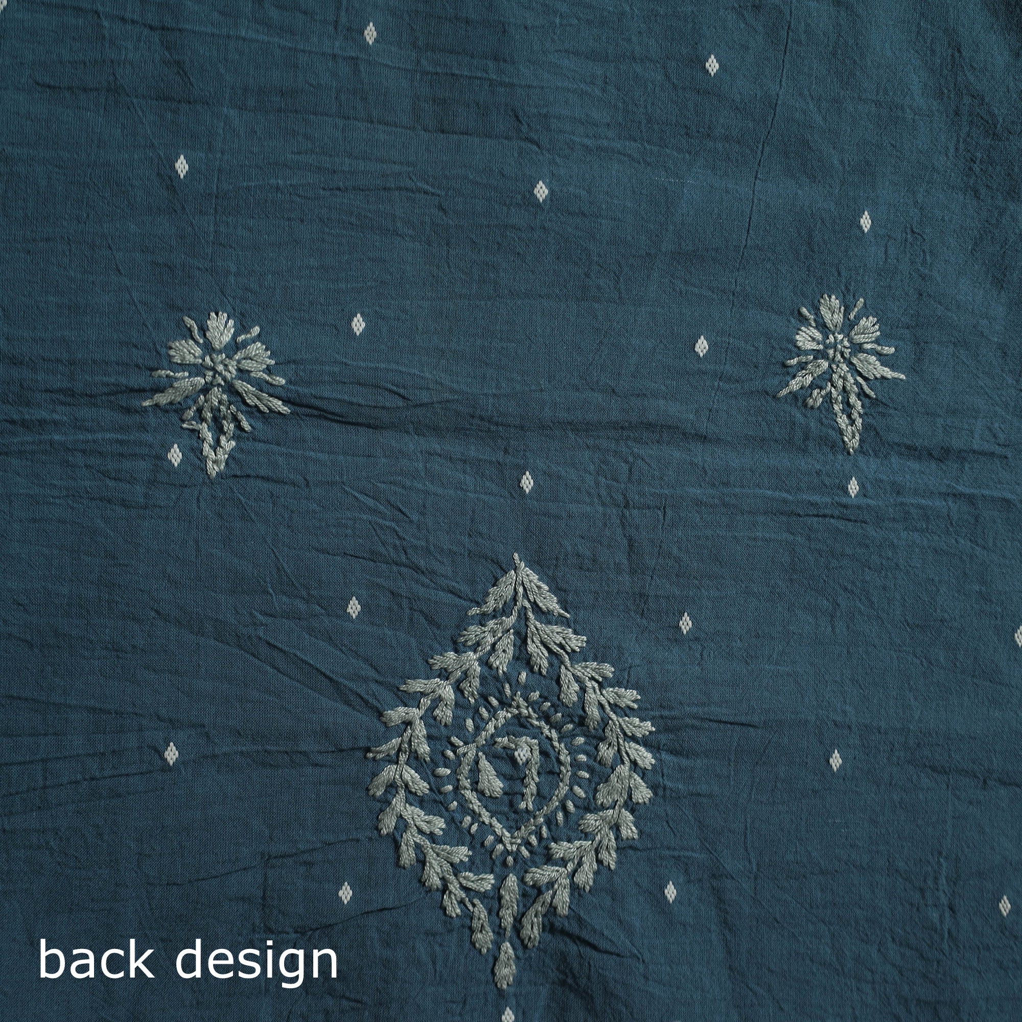 Lucknowi Chikankari Hand Embroidered Jacquard Cotton Unstitched Kurta Material (2.5M) 36 - Image 5