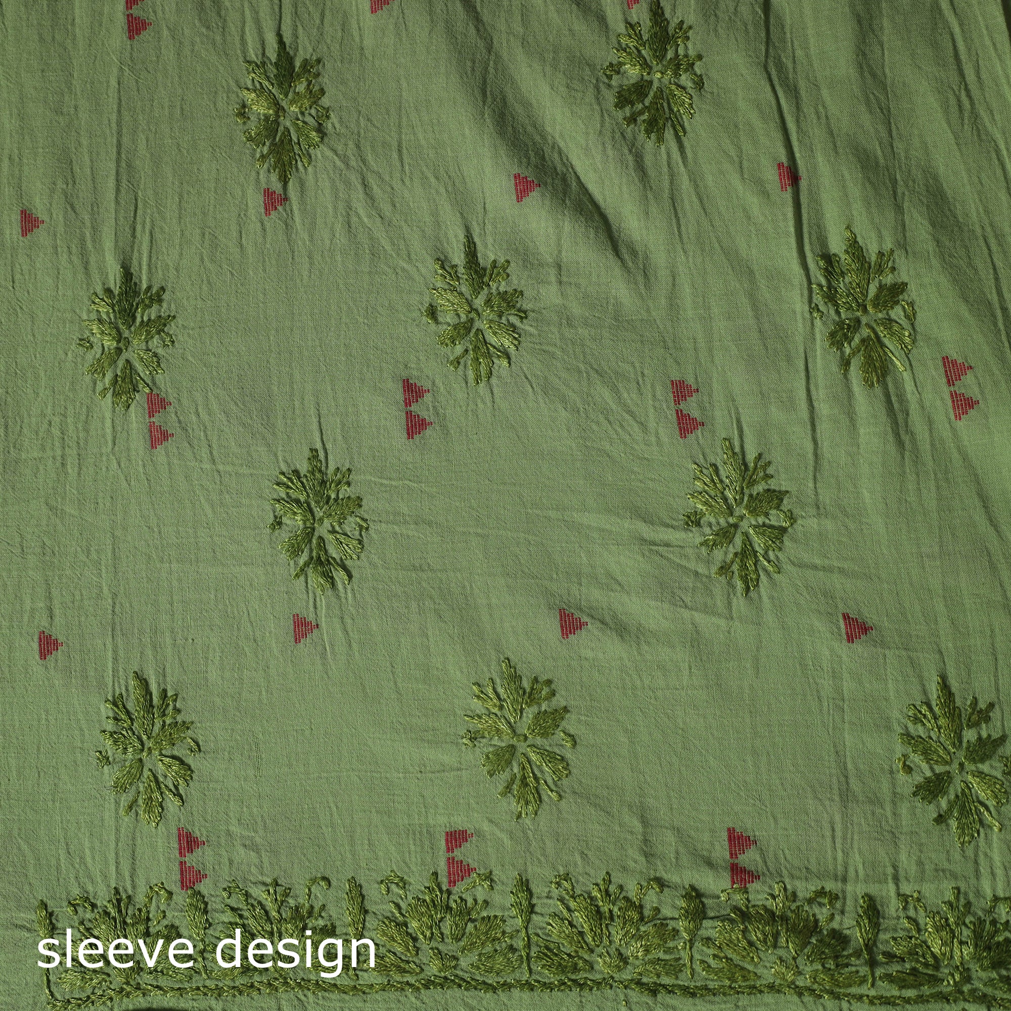 Lucknowi Chikankari Hand Embroidered Jacquard Cotton Unstitched Kurta Material (2.5M) 37 - Image 4