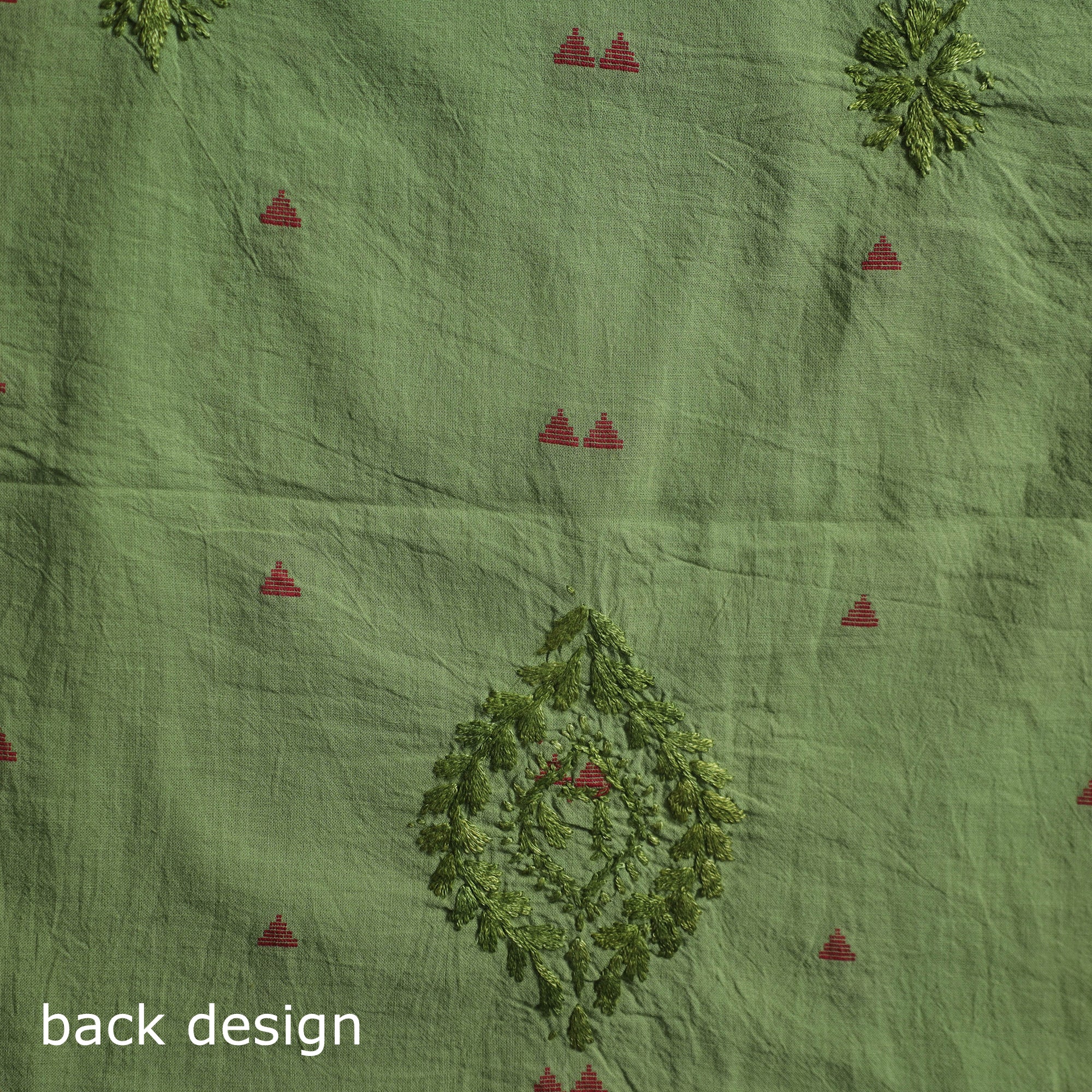 Lucknowi Chikankari Hand Embroidered Jacquard Cotton Unstitched Kurta Material (2.5M) 37 - Image 5