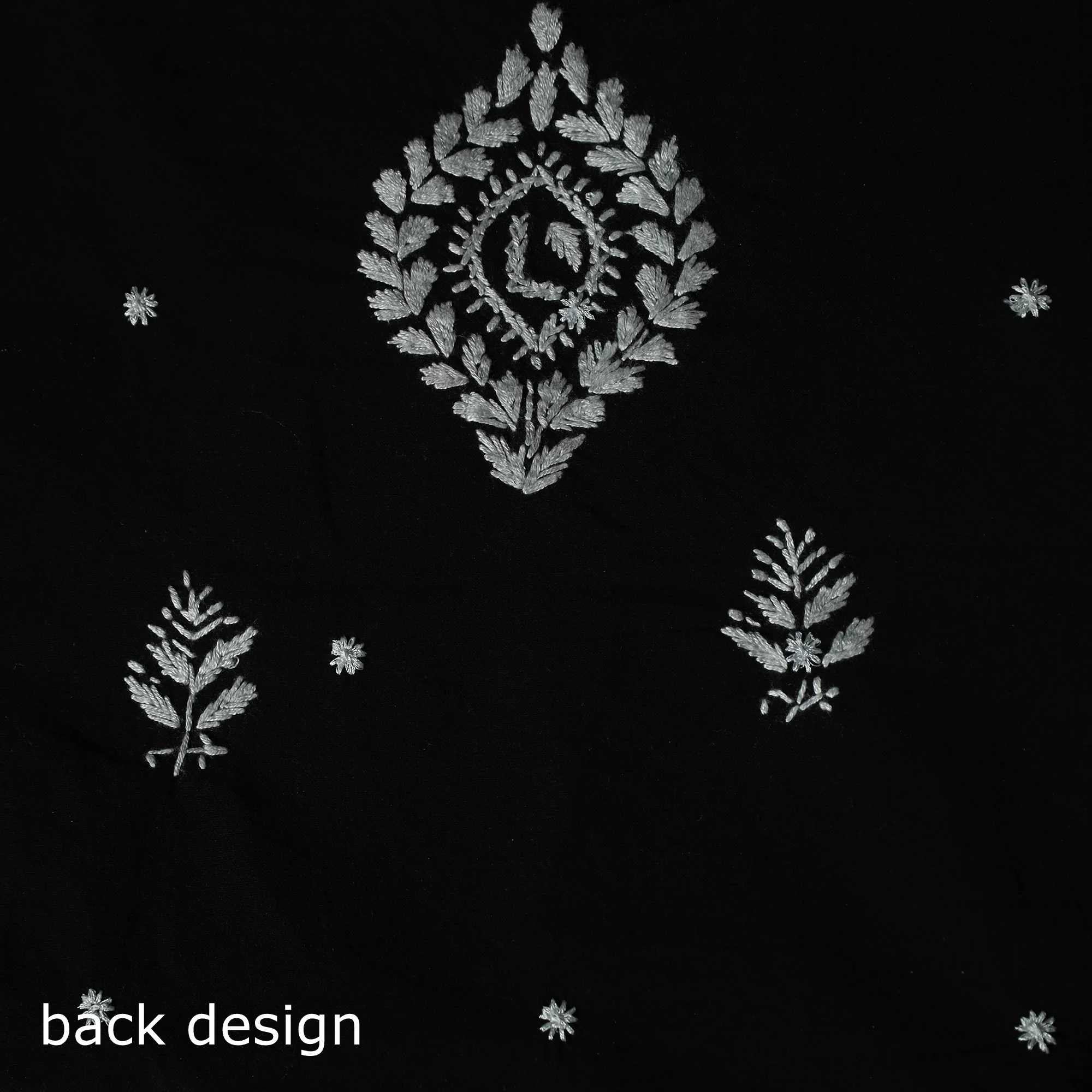 Lucknowi Chikankari Hand Embroidered Jacquard Cotton Unstitched Kurta Material (2.5M) 43 - Image 5