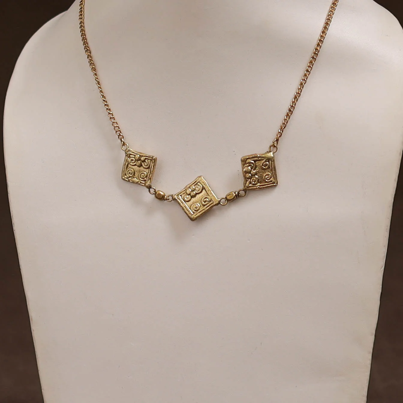 Miharu Tribal Dokra Brass Choker Necklace 03 - Image 2