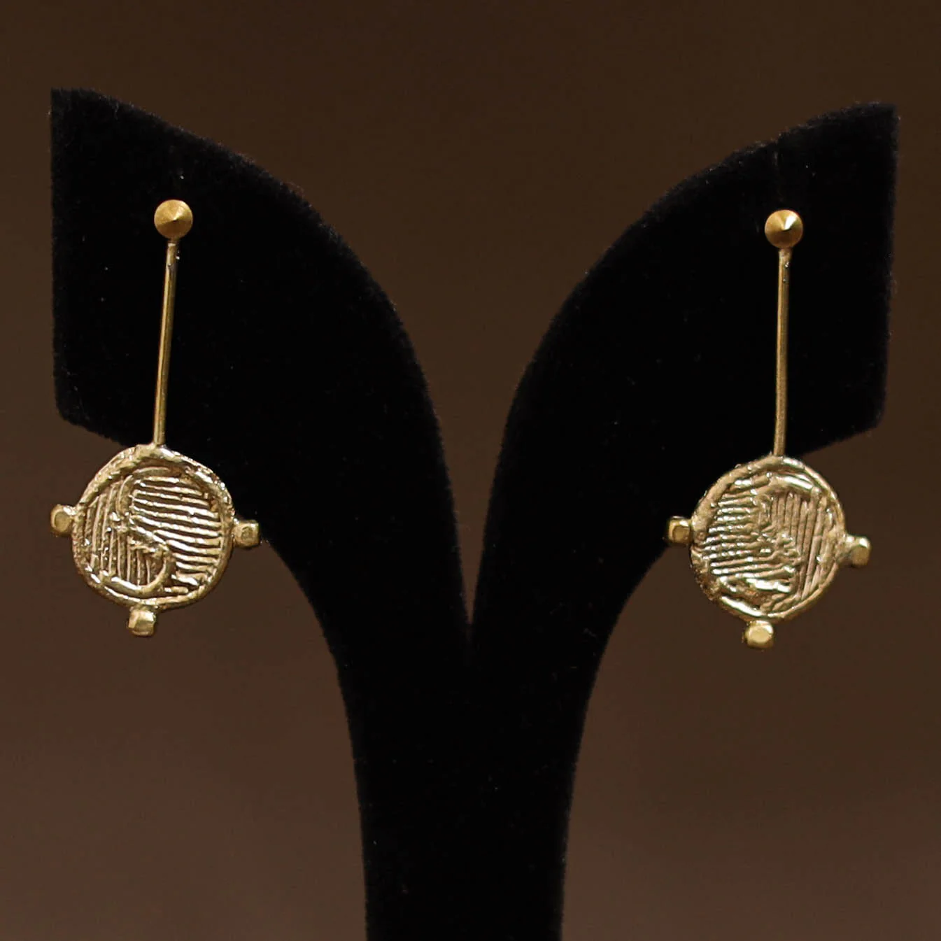 Miharu Tribal Dokra Brass Earrings 15 - Image 2