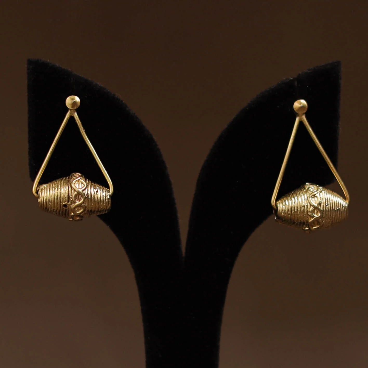 Miharu Tribal Dokra Brass Earrings 16 - Image 2