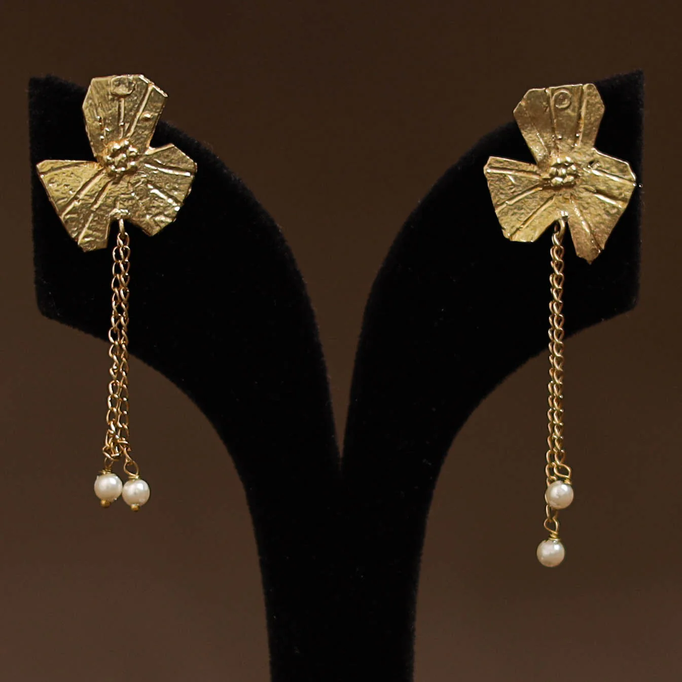 Miharu Tribal Dokra Brass Earrings 17 - Image 2
