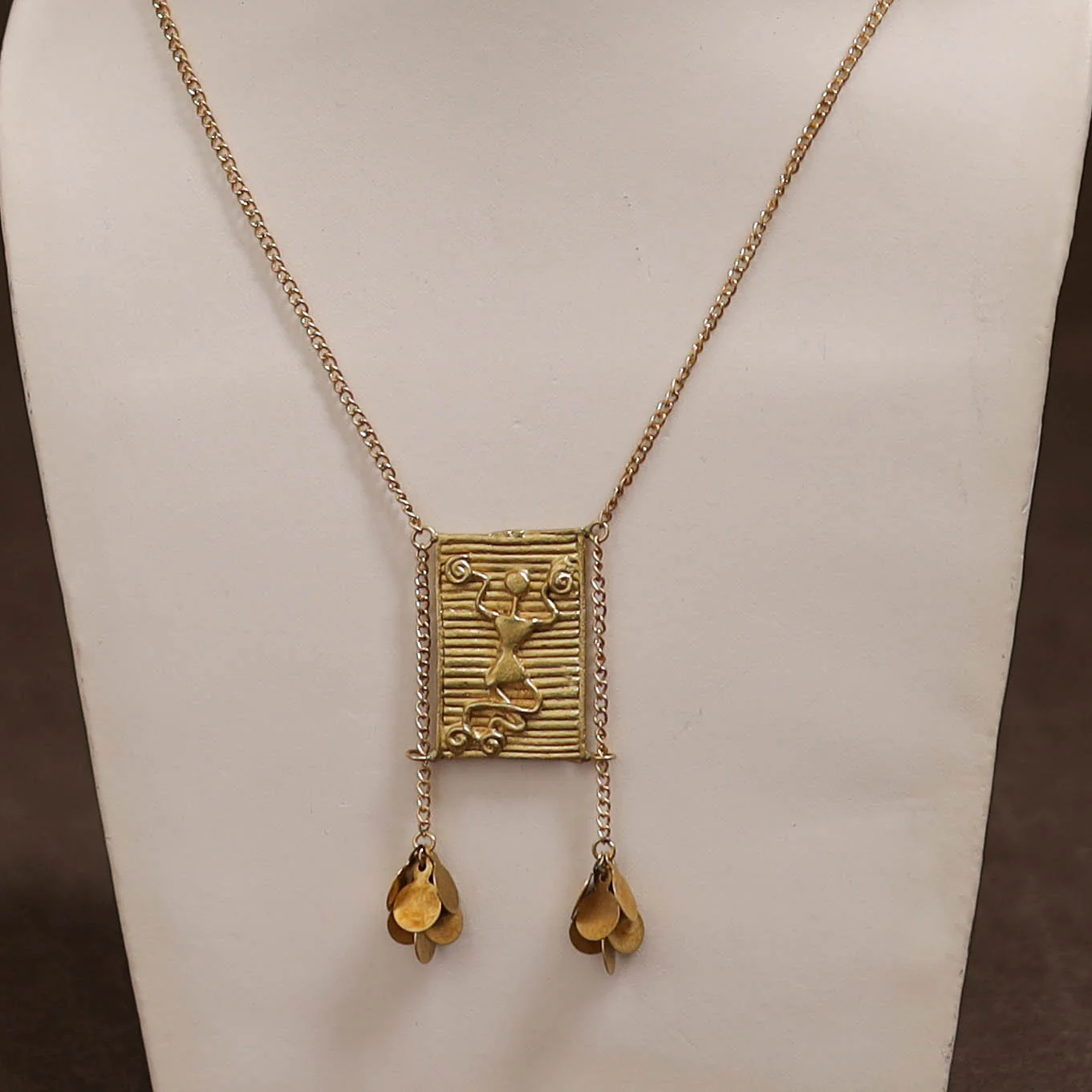 Miharu Tribal Dokra Brass Pendant Necklace 04 - Image 2