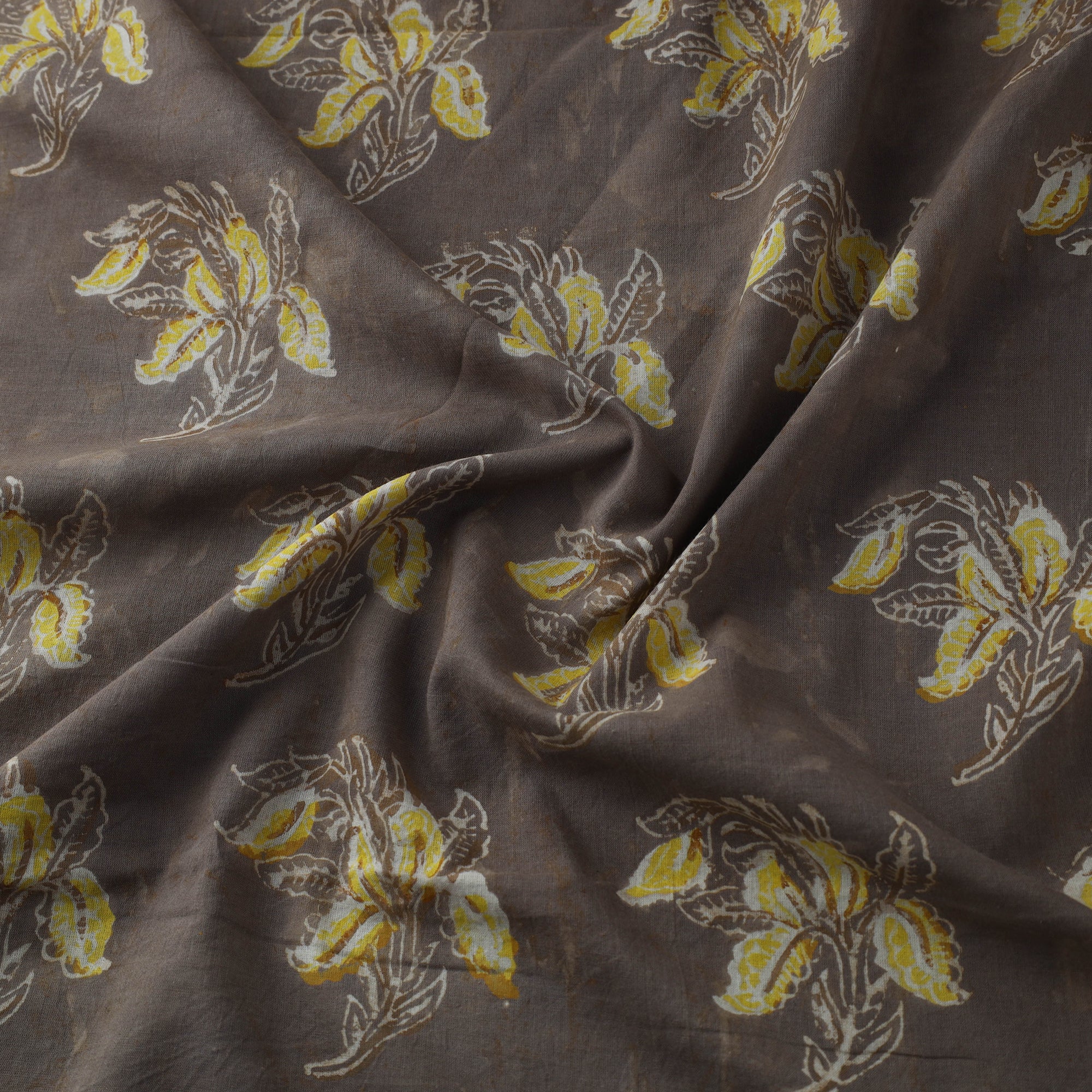 Brown - Natural Dyed Bagru Ajrakh Dabu Print Fabric 07 - Image 3