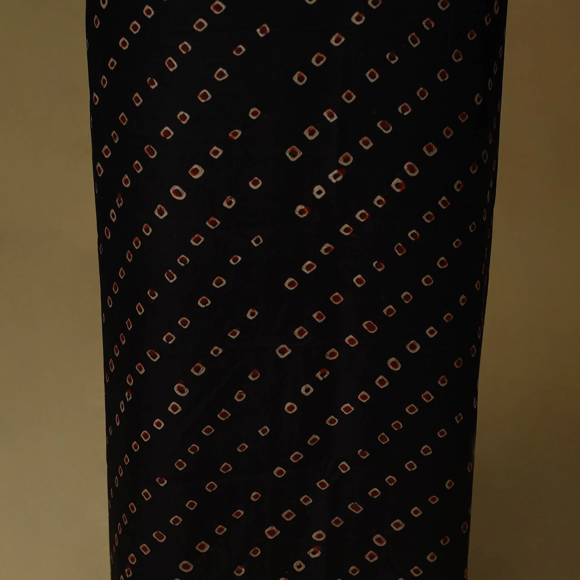 Black - Natural Dyed Block Print Modal Silk Ajrakh 2pc Unstitched Dress Material 04 - Image 5