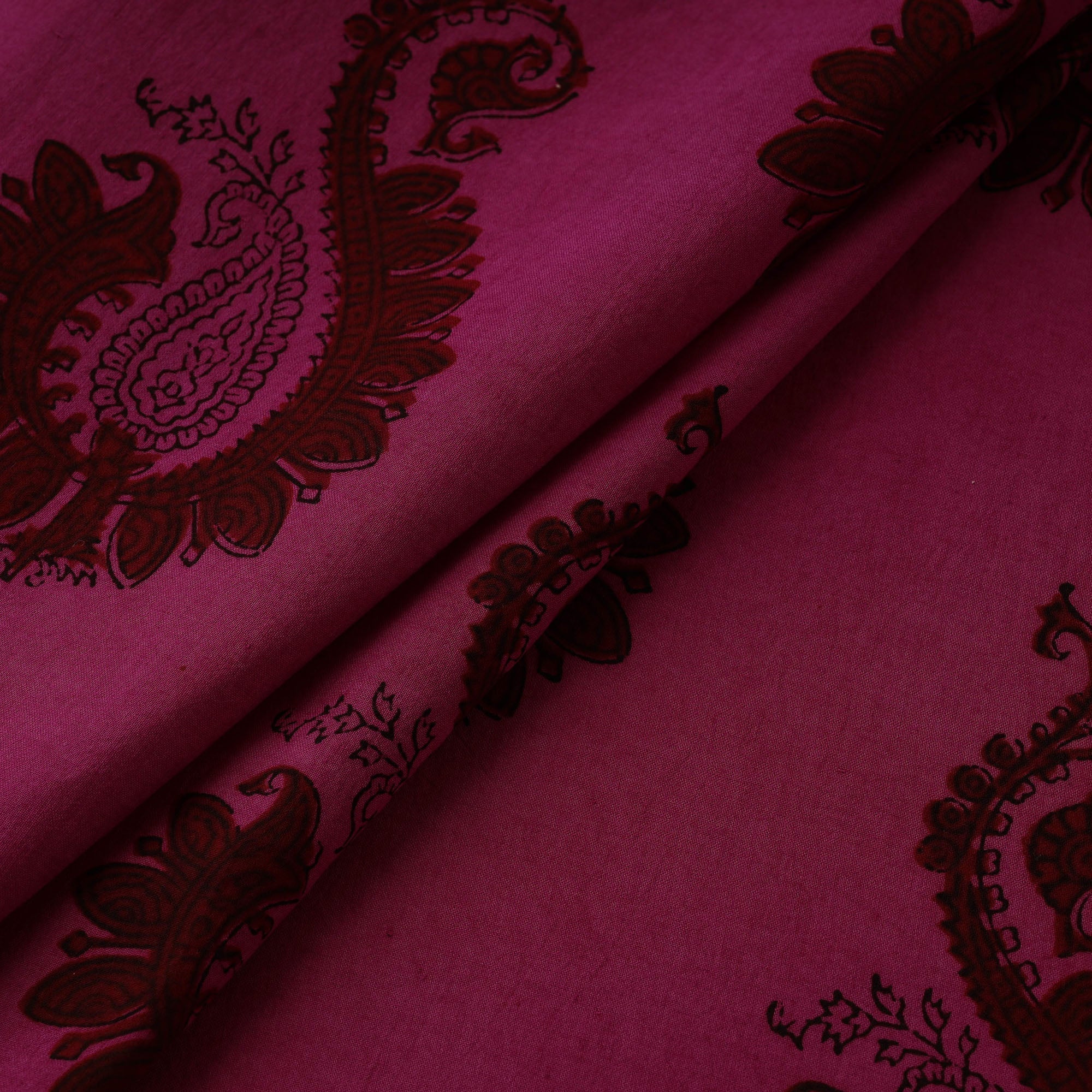 Pink - Natural Dyed Cotton Hand Block Bagh Print Fabric 22 - Image 2