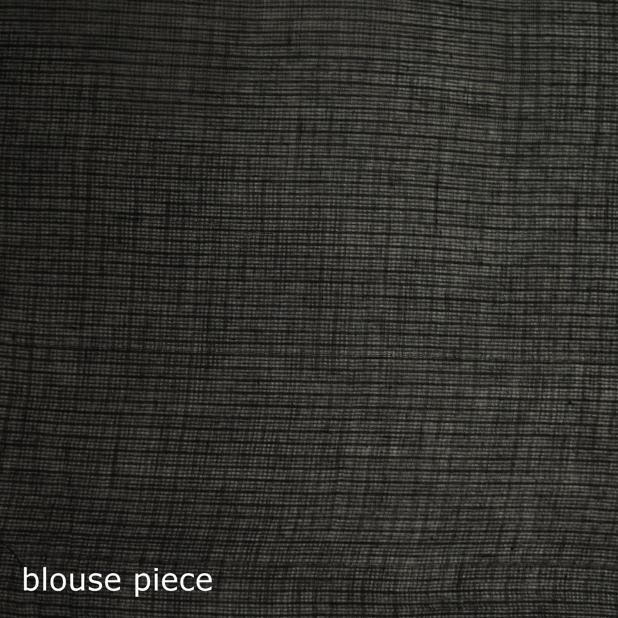 Black - Nazaakat Kota Doria Cotton Plain Saree with Blouse & Jewellery Set 01 - Image 5