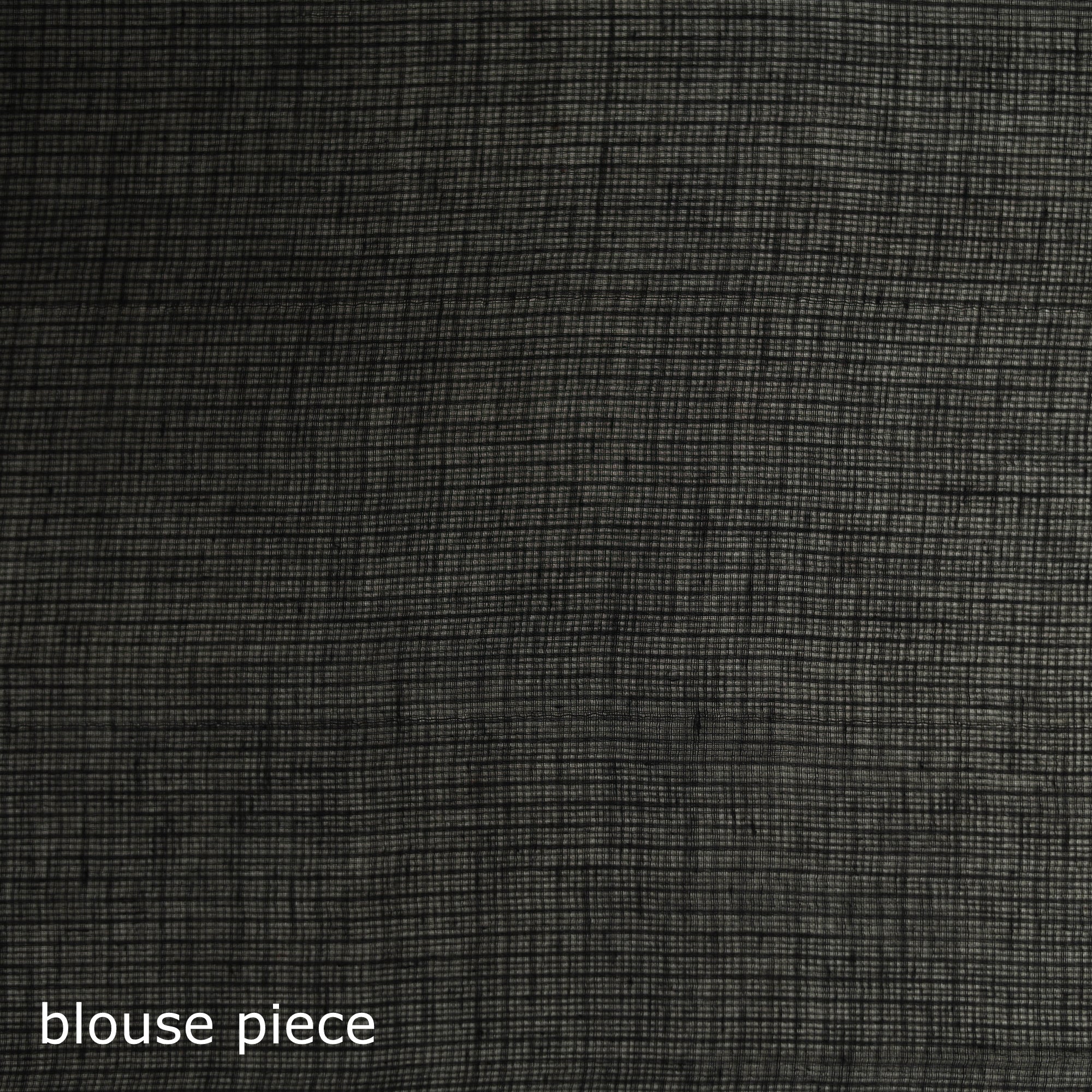 Black - Nazaakat Kota Doria Cotton Plain Saree with Blouse & Jewellery Set 03 - Image 5