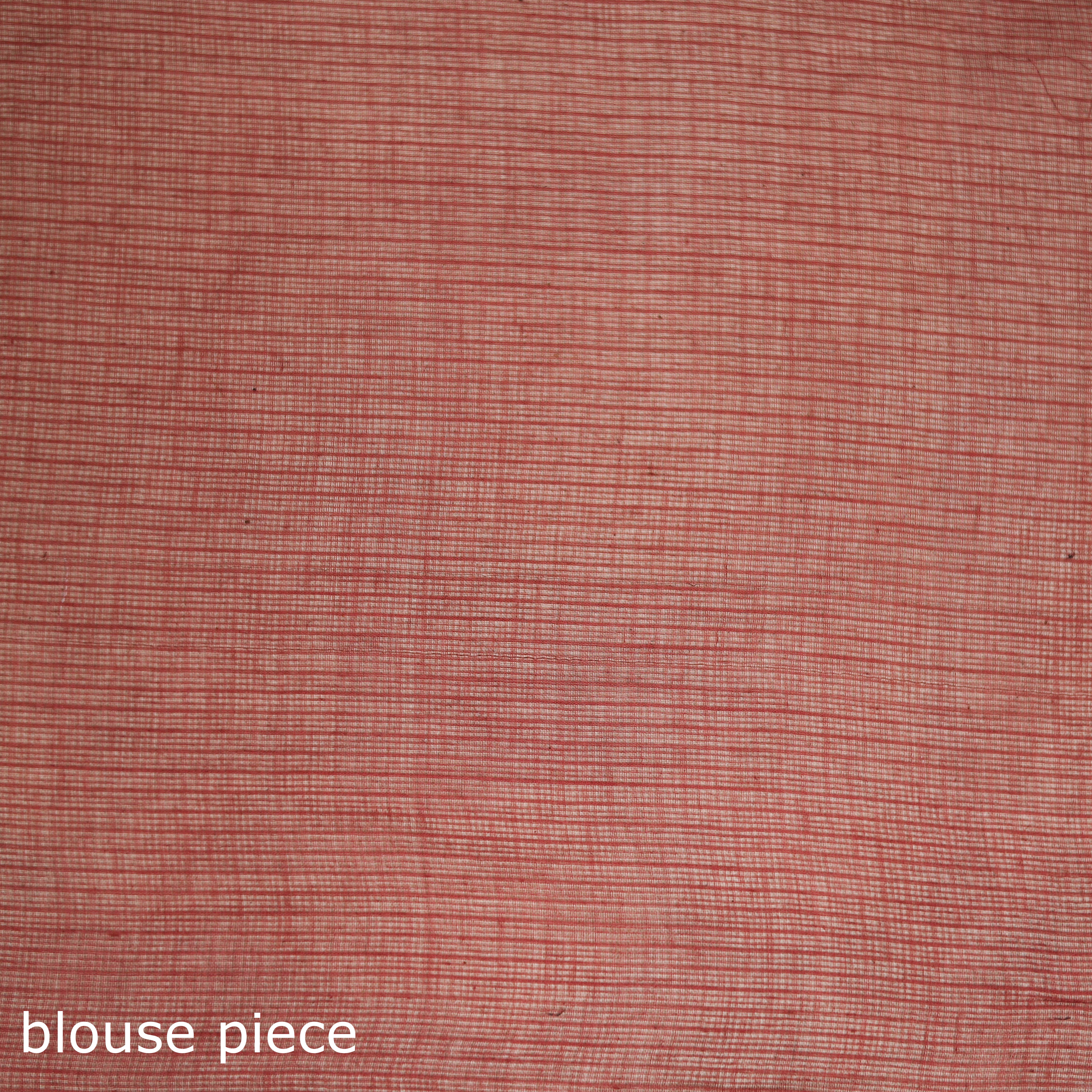 Red - Nazaakat Kota Doria Cotton Plain Saree with Blouse & Jewellery Set 101 - Image 5