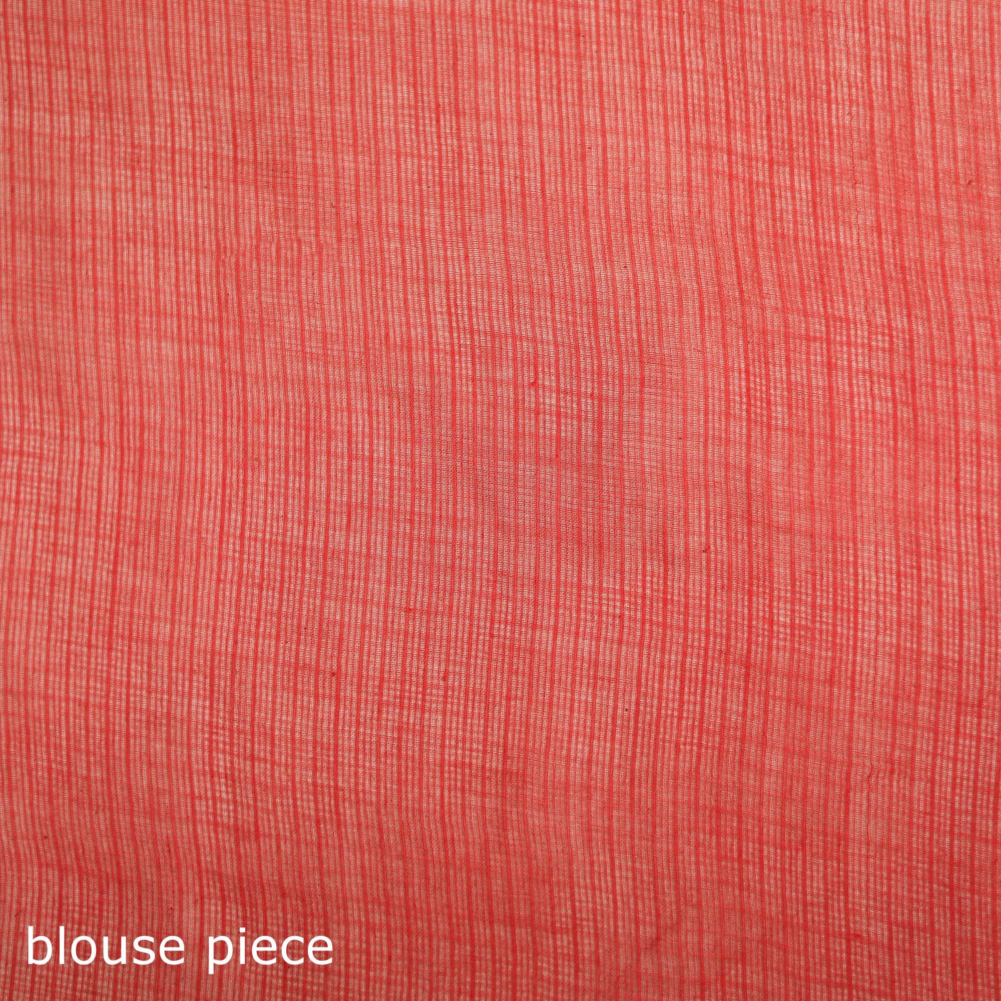 Red - Nazaakat Kota Doria Cotton Plain Saree with Blouse & Jewellery Set 104 - Image 5