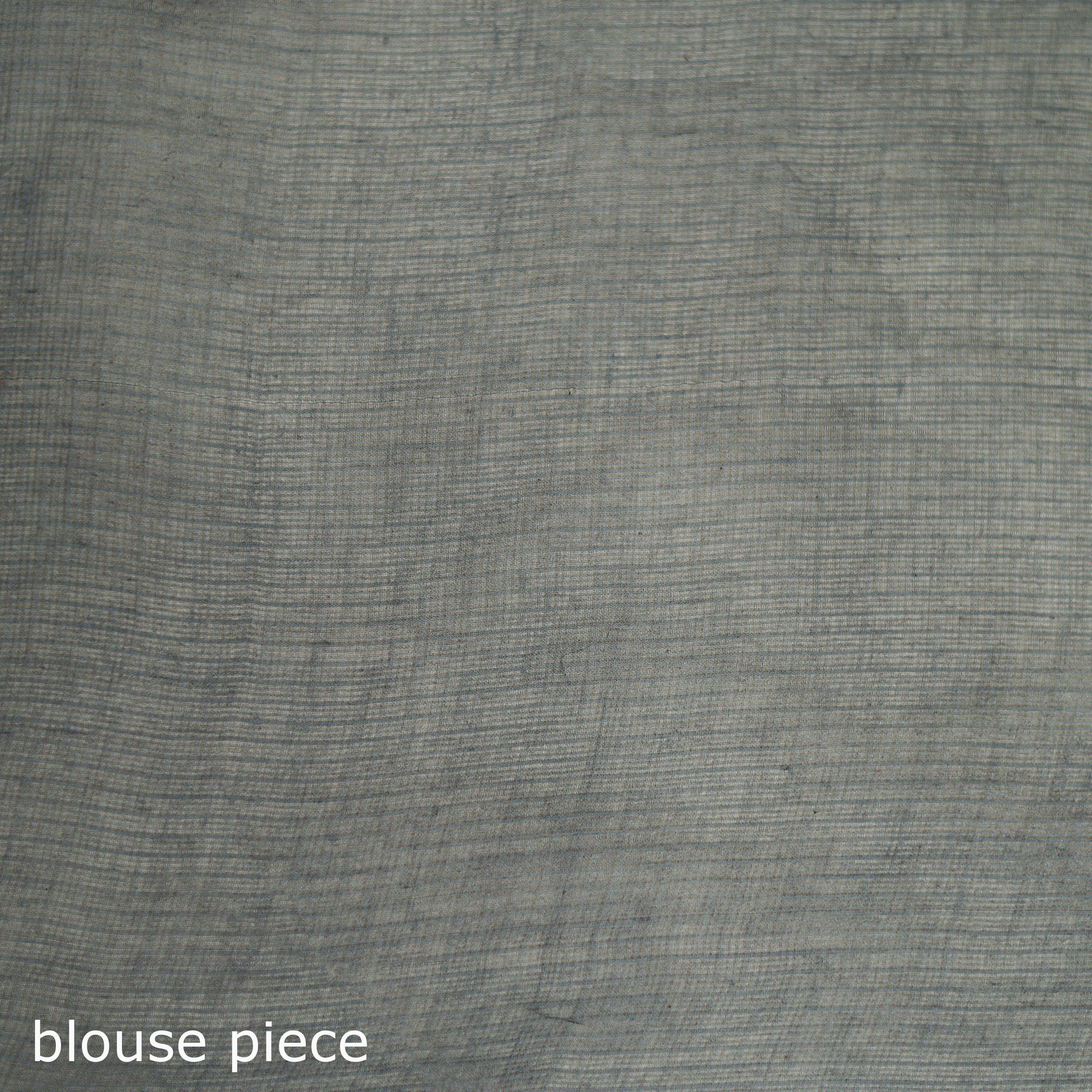 Grey - Nazaakat Kota Doria Cotton Plain Saree with Blouse & Jewellery Set 108 - Image 5