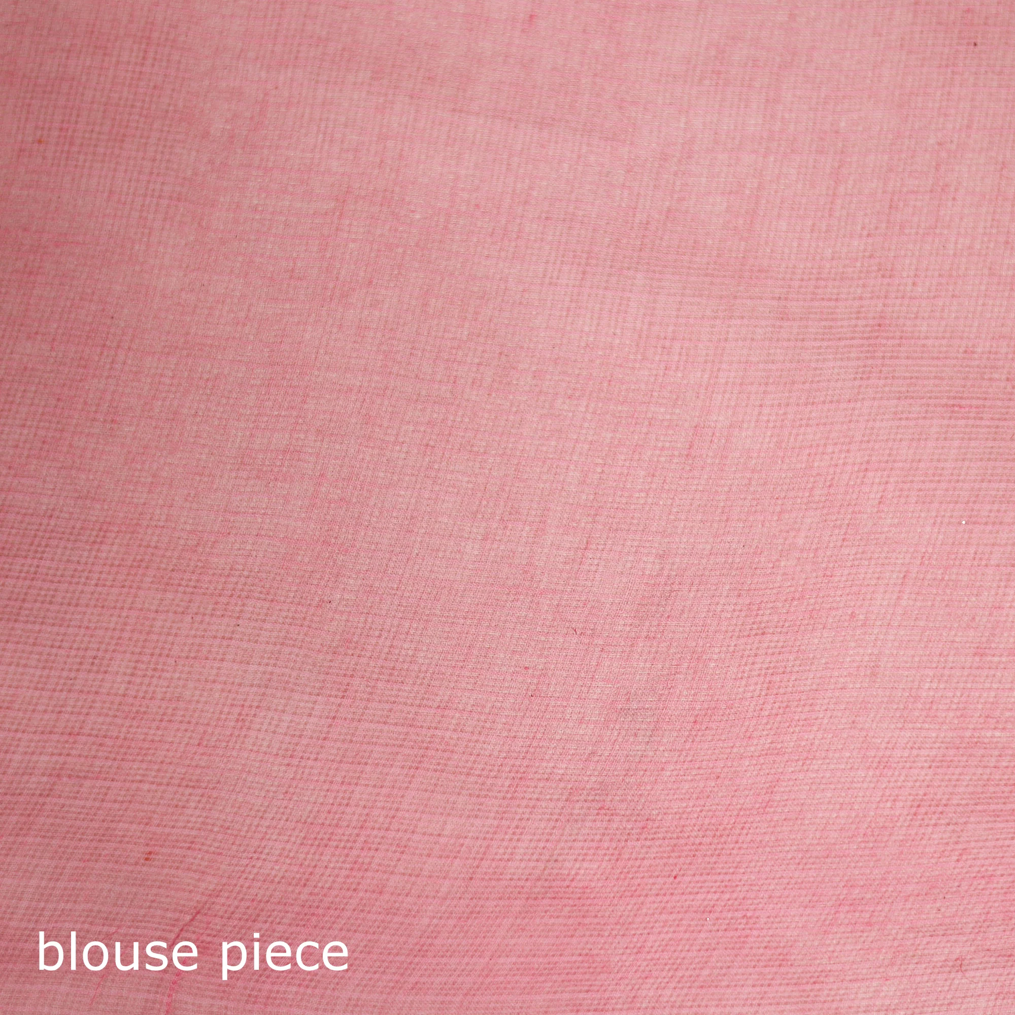 Pink - Nazaakat Kota Doria Cotton Plain Saree with Blouse & Jewellery Set 116 - Image 5