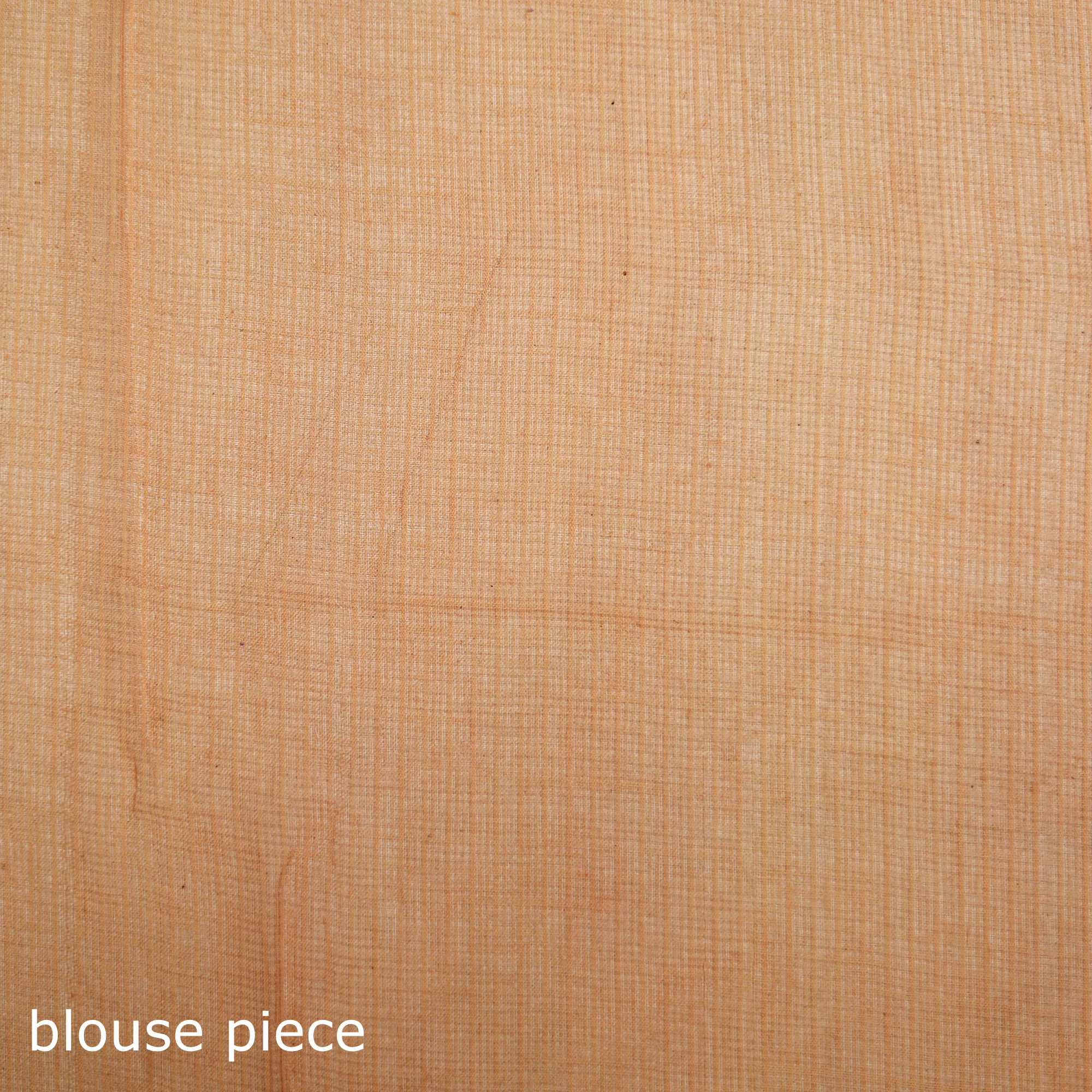 Peach - Nazaakat Kota Doria Cotton Plain Saree with Blouse & Jewellery Set 135 - Image 5