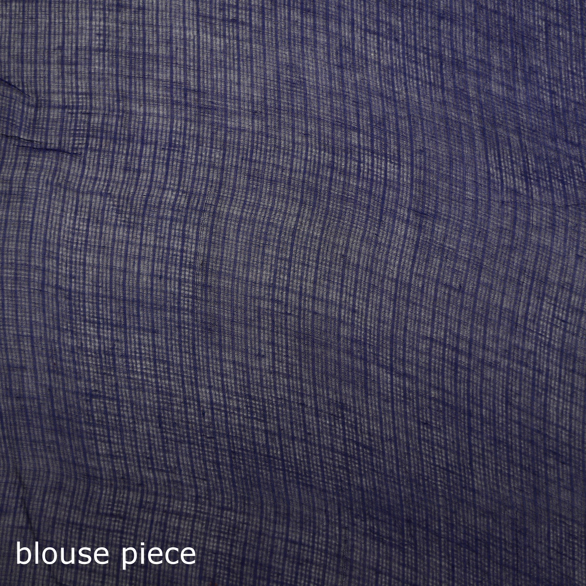 Blue - Nazaakat Kota Doria Cotton Plain Saree with Blouse & Jewellery Set 138 - Image 5